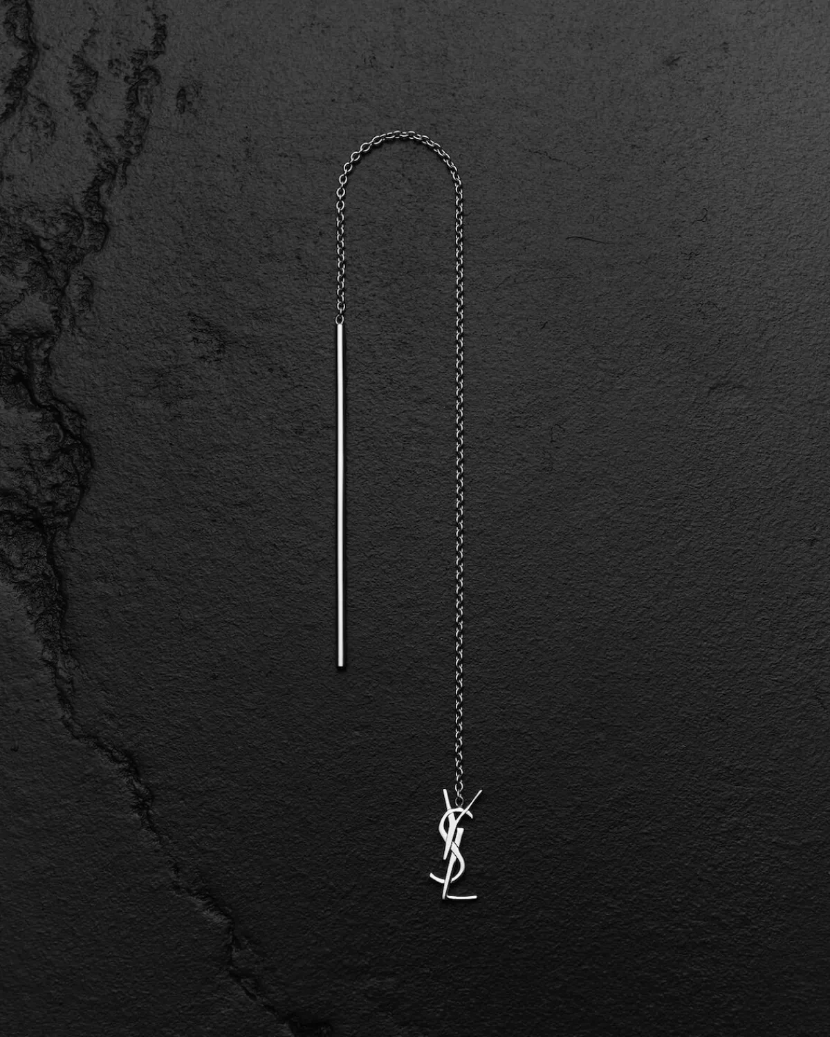 Saint Laurent Fine Jewelry-CASSANDRE drop earring in 18K grey gold greyGOLD