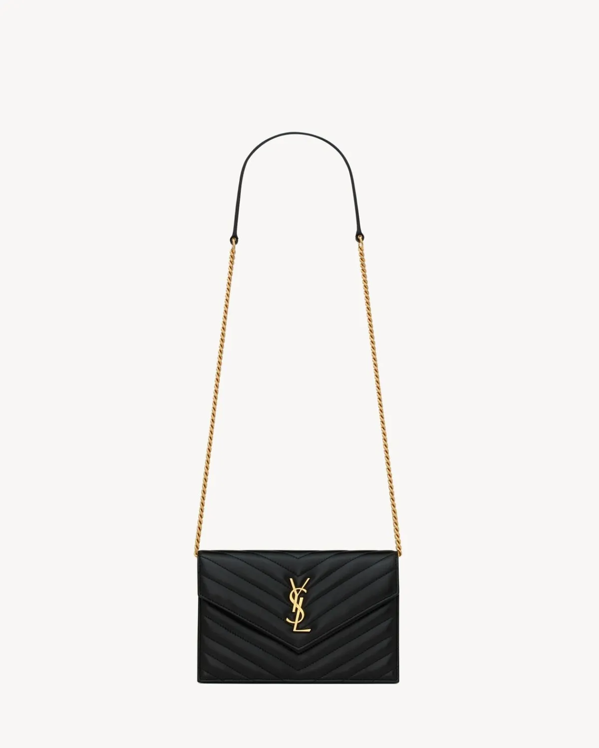 Saint Laurent Mini Bags | Wallets-CASSANDRE ENVELOPE CHAIN WALLET IN LAMBSKIN BLACK