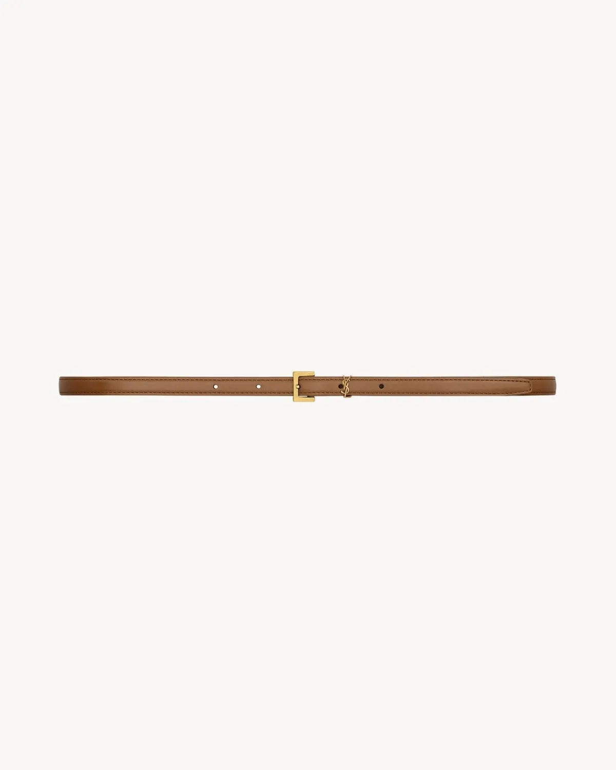 Saint Laurent Belts-CASSANDRE extra thin belt in smooth leather GINGERBREAD