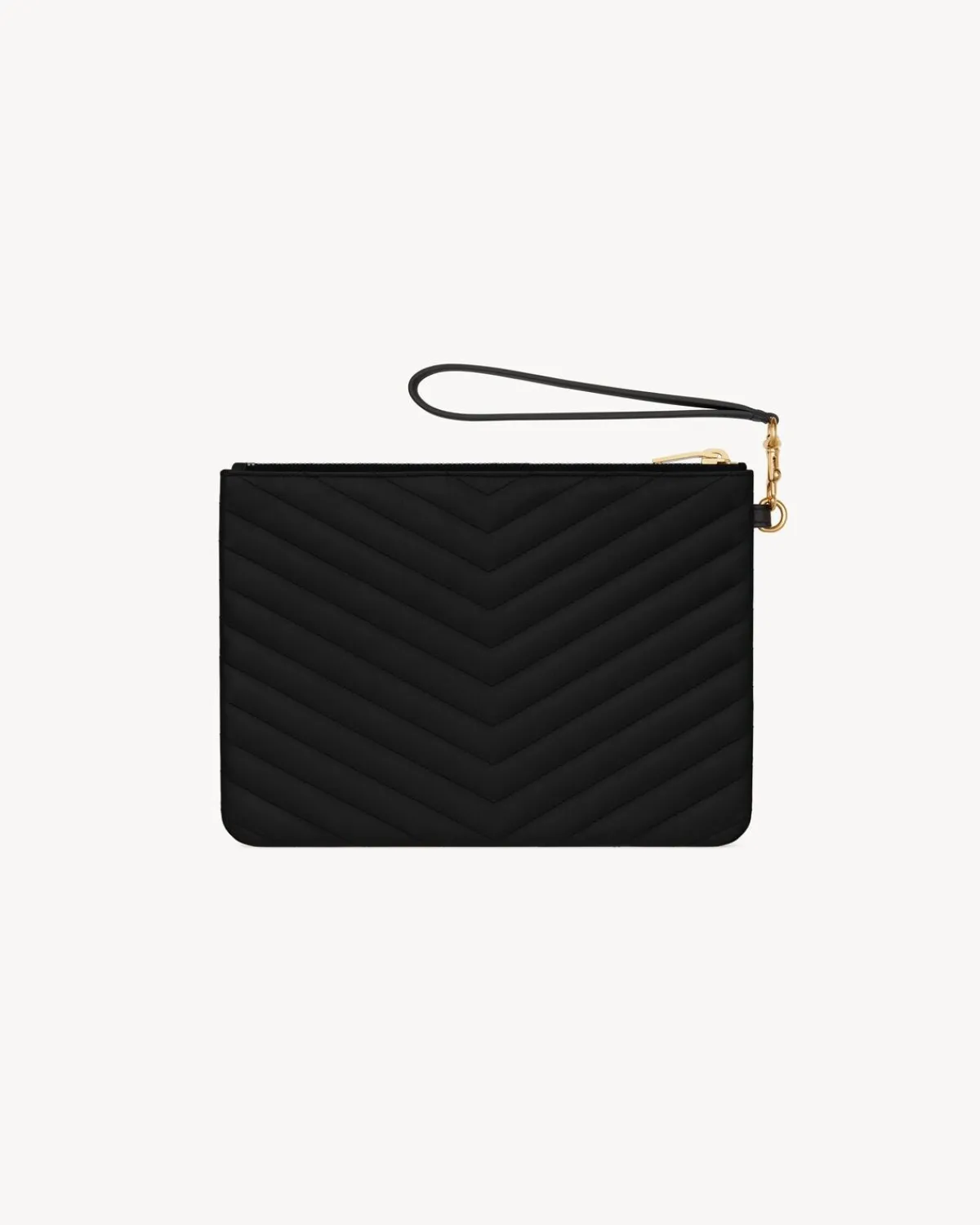 Saint Laurent Pouches-CASSANDRE MATELASSÉ A5 POUCH IN LEATHER BLACK