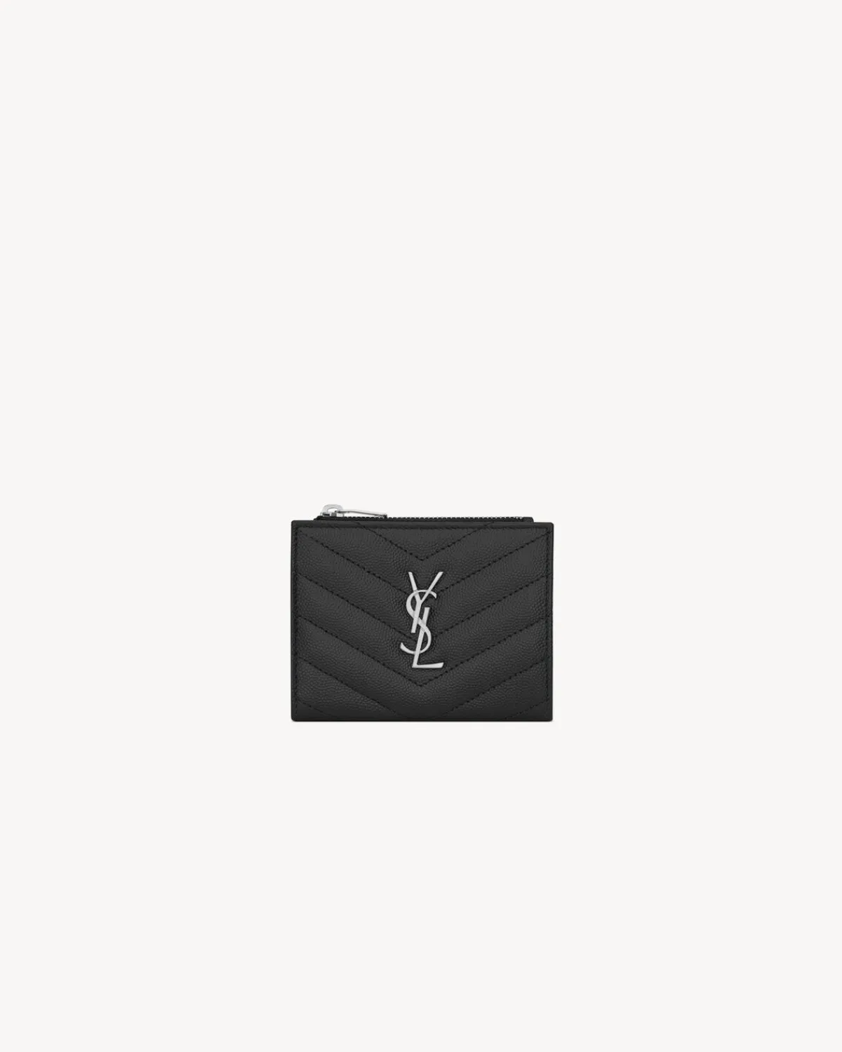 Saint Laurent Wallets-CASSANDRE MATELASSÉ bi-fold wallet in grain de poudre leather BLACK