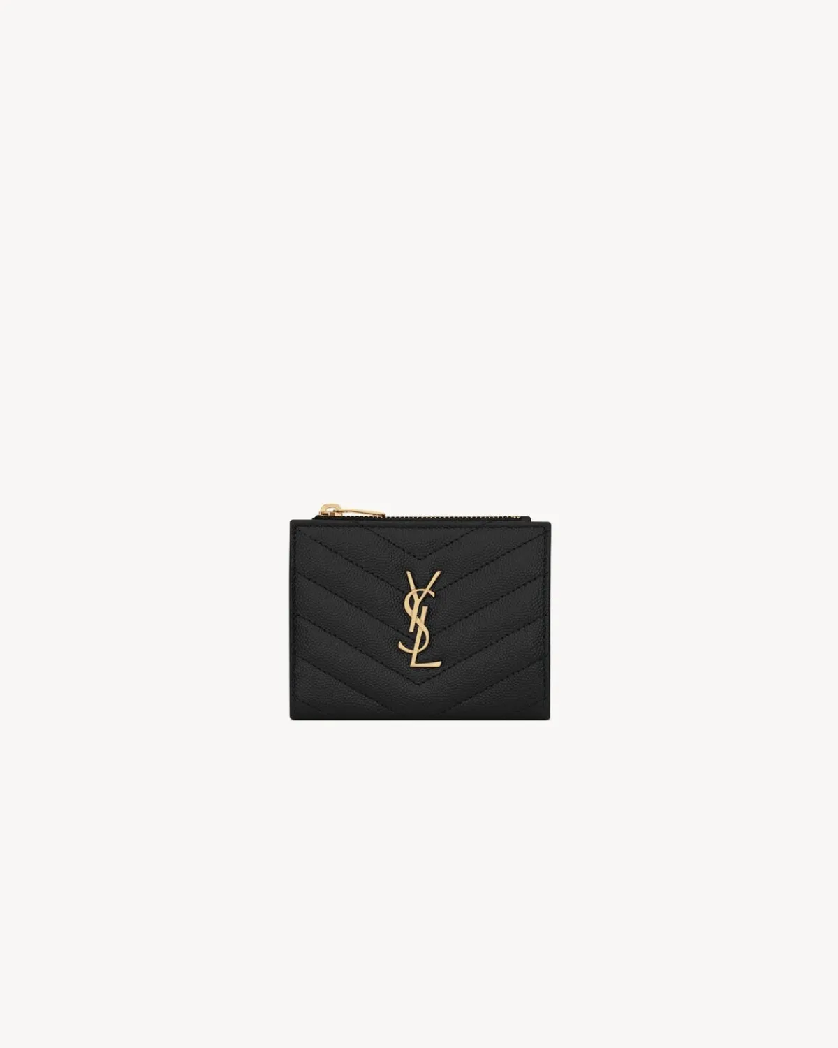 Saint Laurent Wallets-CASSANDRE MATELASSÉ bi-fold wallet in grain de poudre leather BLACK