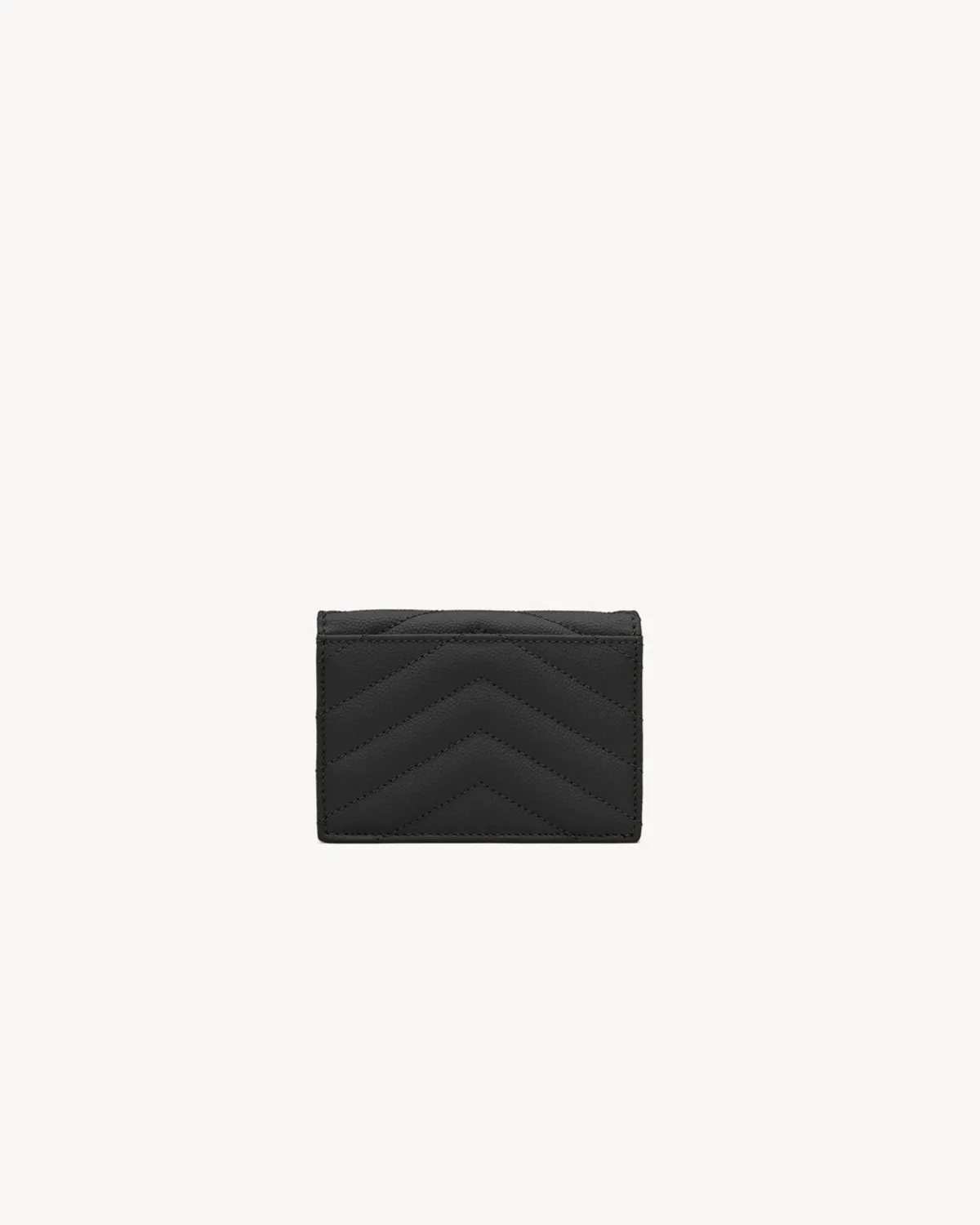 Saint Laurent Card Cases-CASSANDRE MATELASSÉ business card case in grain de poudre leather BLACK
