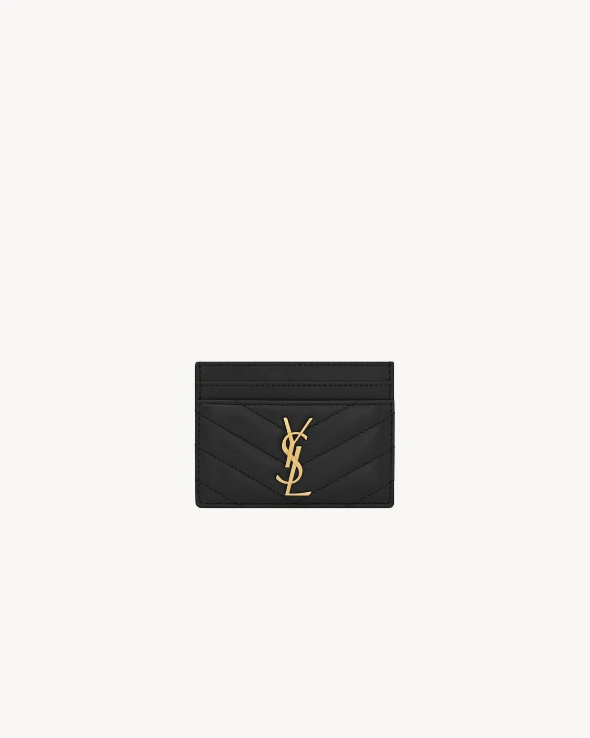 Saint Laurent Card Cases-CASSANDRE MATELASSÉ card case in lambskin BLACK