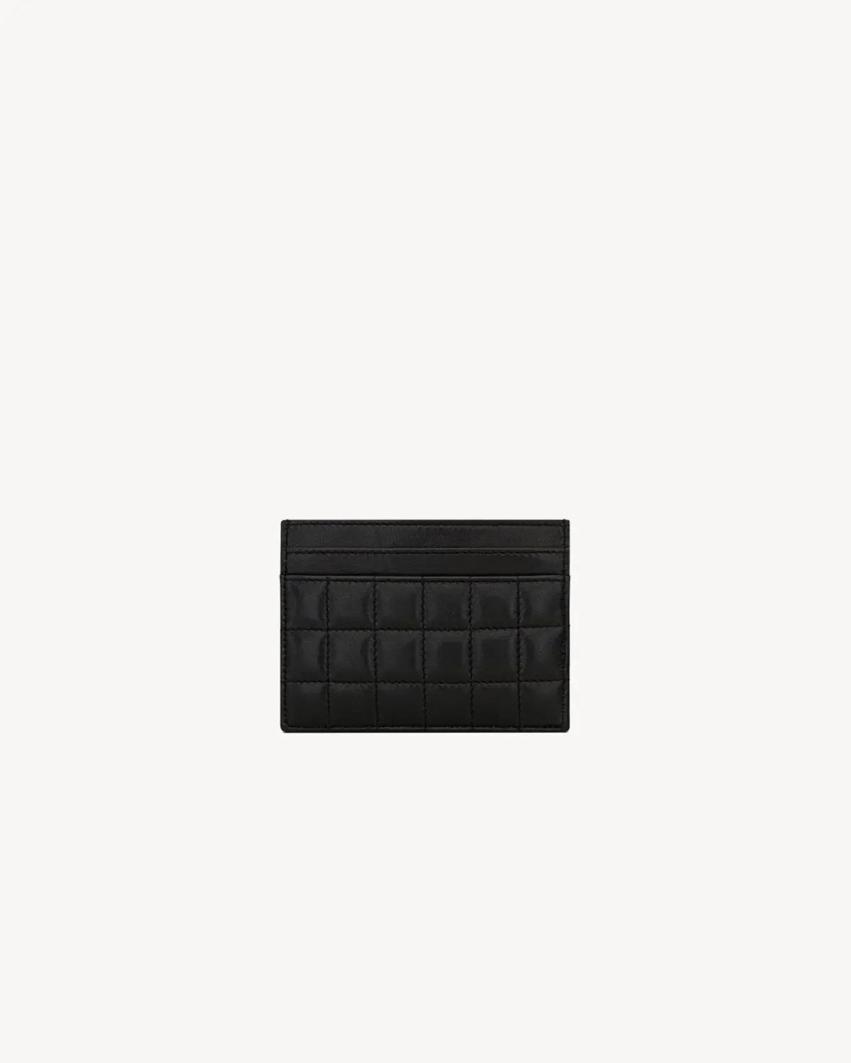 Saint Laurent Card Cases-Cassandre matelassé carré card case in lambskin BLACK