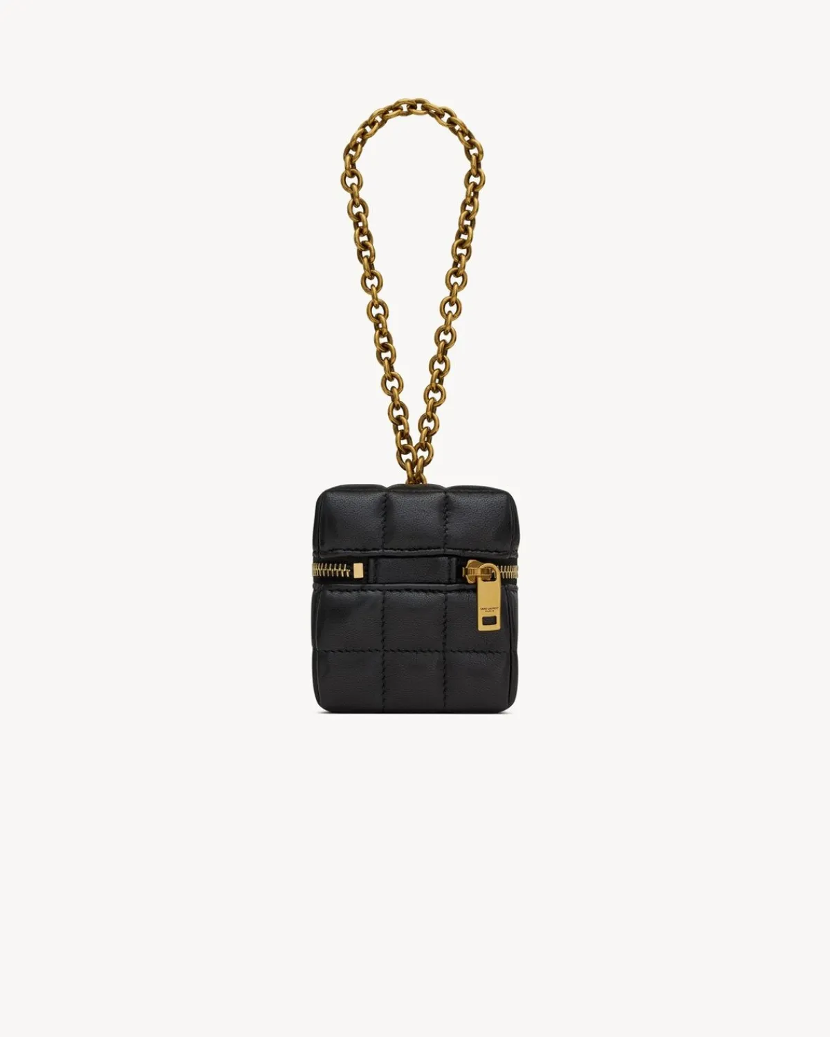 Saint Laurent Mini Bags | Cases And Holders-CASSANDRE MATELASSÉ CARRÉ mini cube on chain in lambskin BLACK