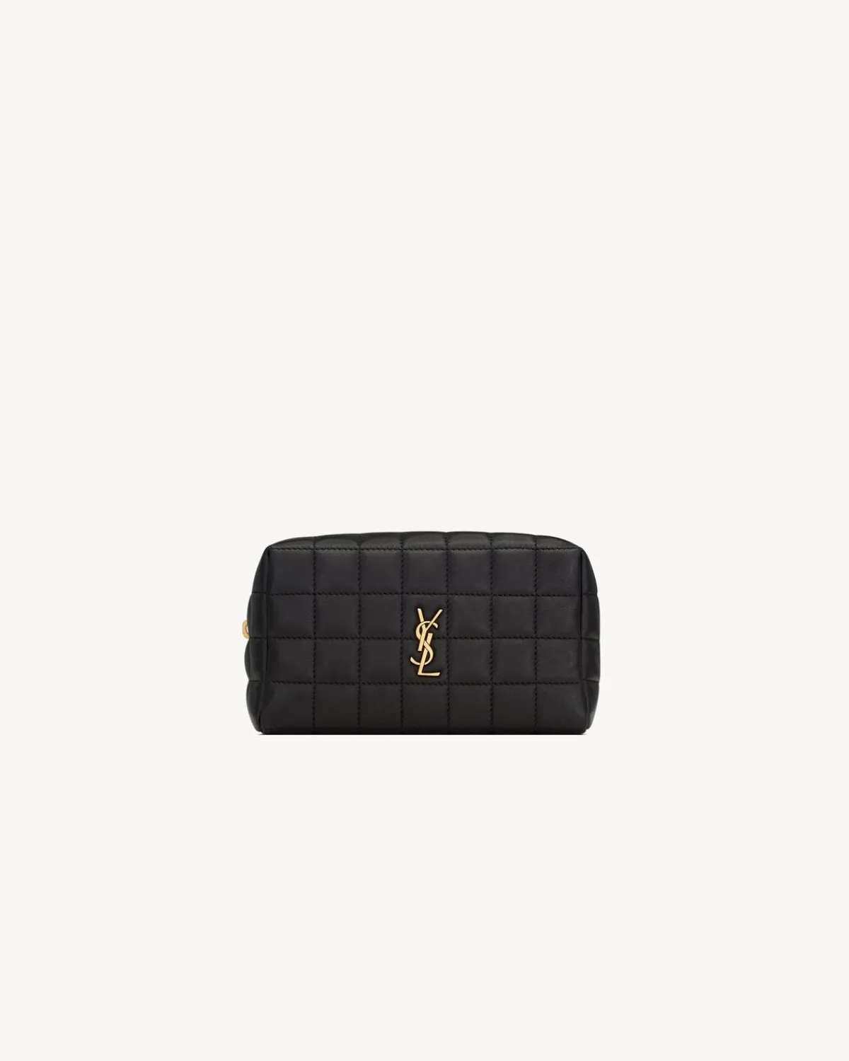 Saint Laurent Cases And Holders-CASSANDRE MATELASSÉ CARRÉ small cosmetic pouch in lambskin BLACK