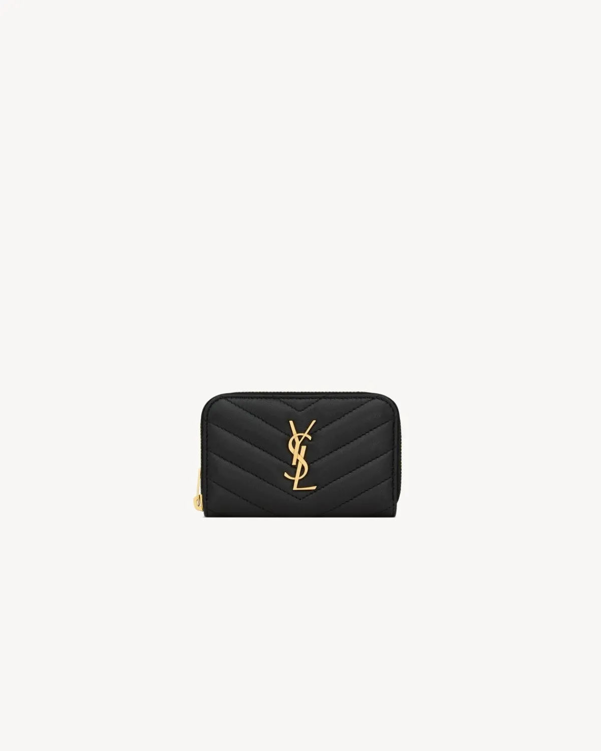 Saint Laurent Wallets-CASSANDRE MATELASSÉ coin card wallet in lambskin BLACK