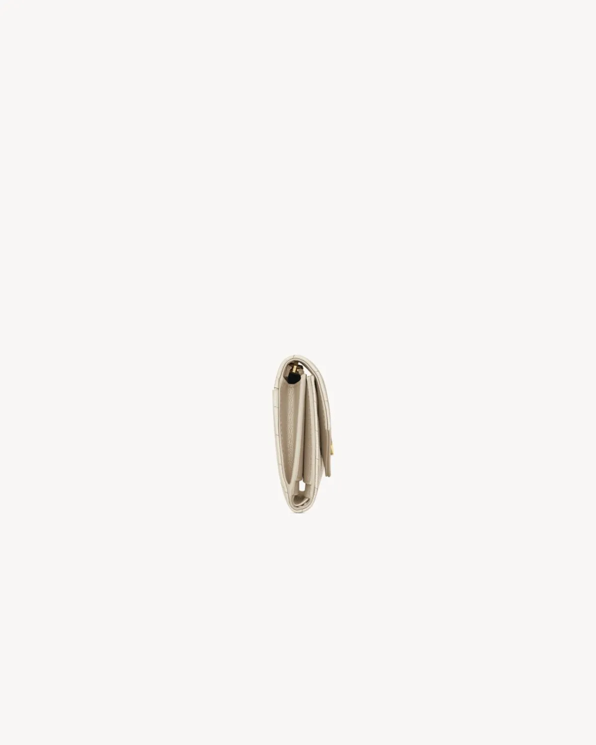 Saint Laurent Wallets-Cassandre matelassé compact tri fold wallet in grain de poudre leather BLANCVINTAGE
