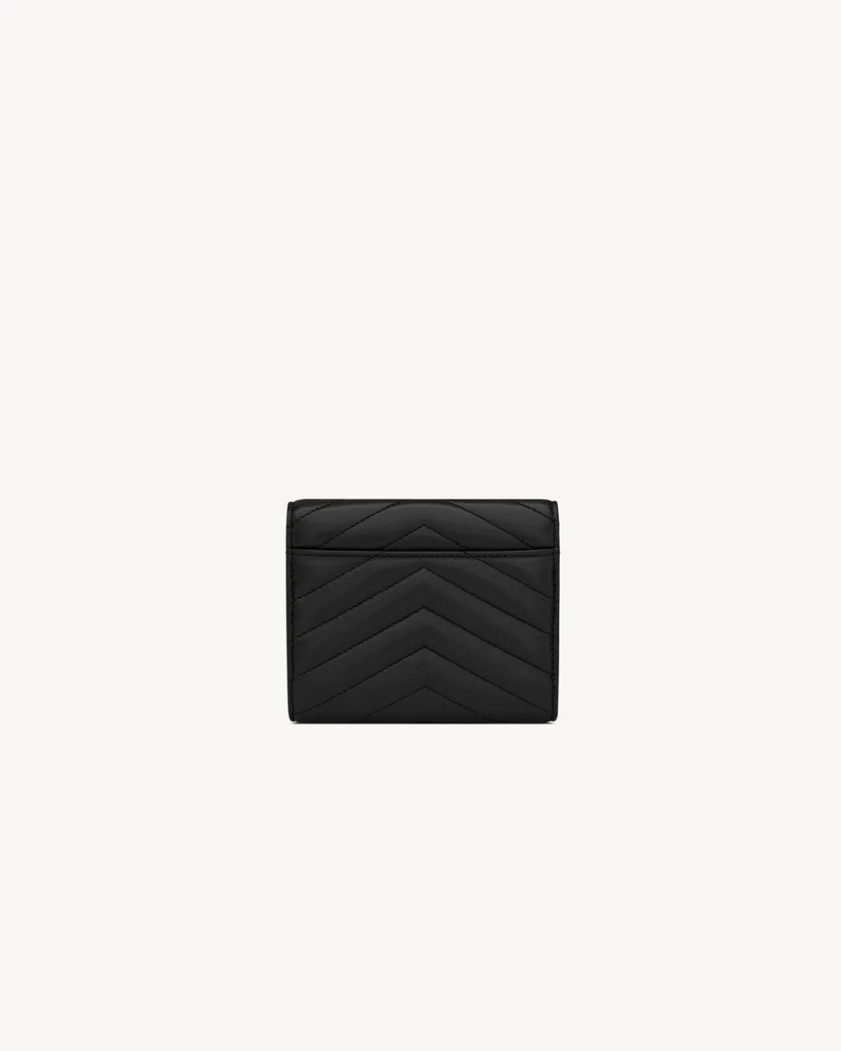 Saint Laurent Wallets-CASSANDRE MATELASSÉ compact tri fold wallet in LAMBSKIN BLACK