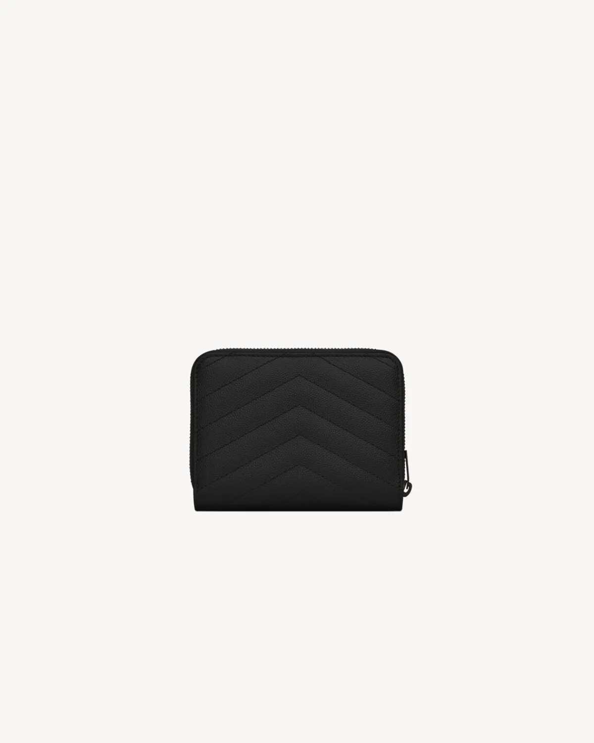 Saint Laurent Wallets-CASSANDRE MATELASSÉ compact zip around wallet in grain de poudre leather BLACK