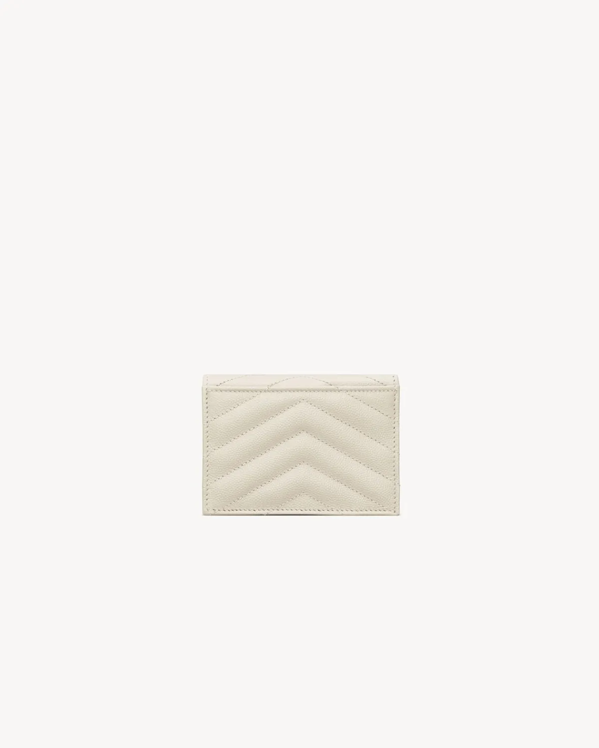Saint Laurent Card Cases-CASSANDRE MATELASSÉ FLAP CARD CASE IN GRAIN DE POUDRE LEATHER BLANCVINTAGE