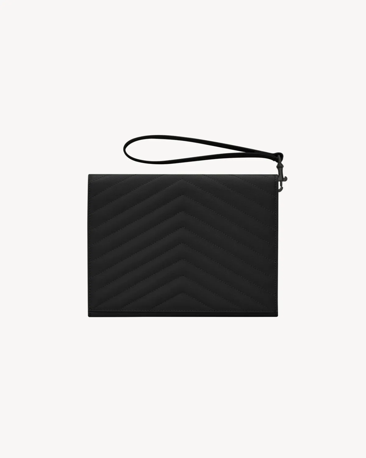 Saint Laurent Pouches-CASSANDRE MATELASSÉ FLAP POUCH IN GRAIN DE POUDRE LEATHER NOIR