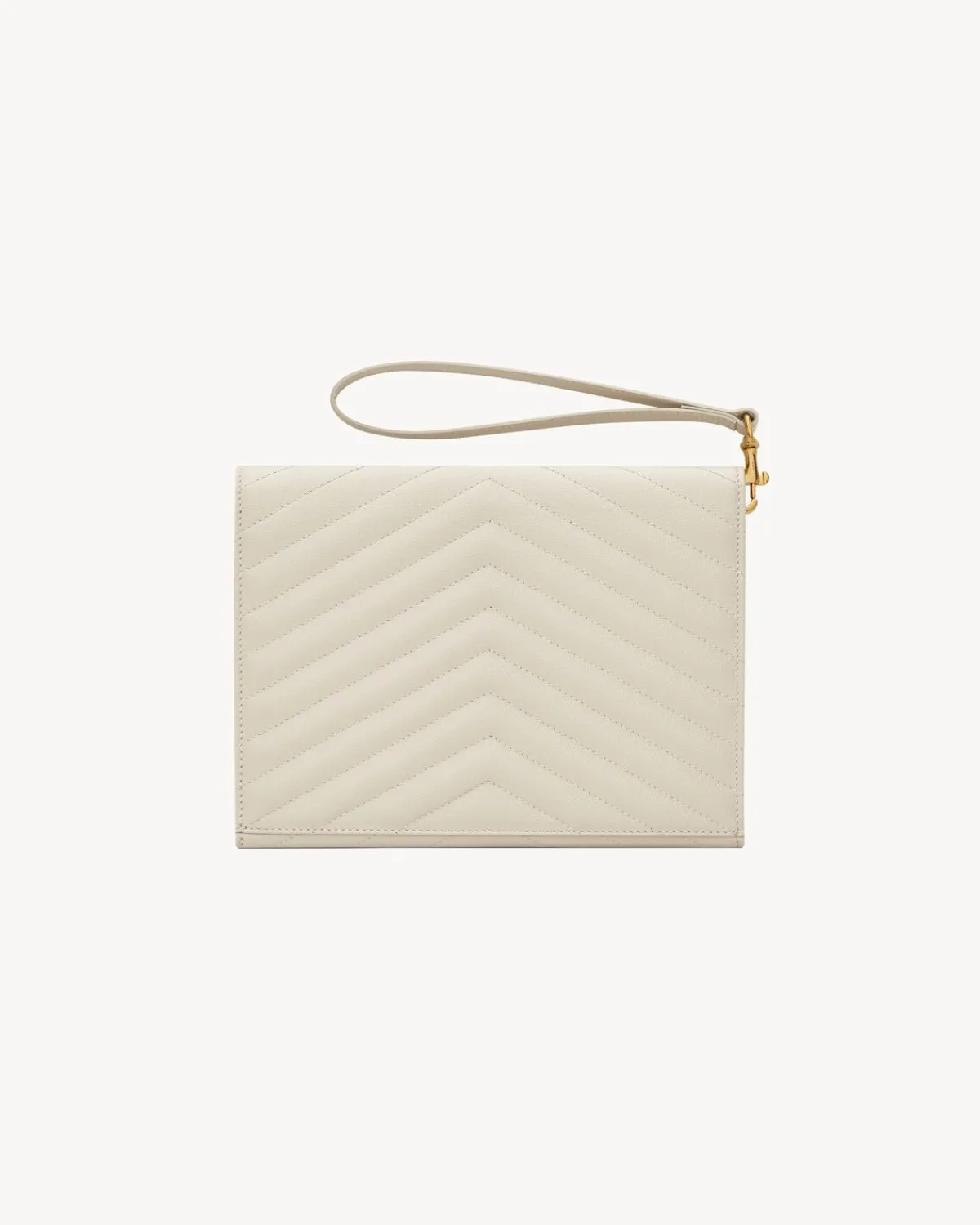 Saint Laurent Pouches-CASSANDRE MATELASSÉ FLAP POUCH in grain de poudre leather BLANCVINTAGE