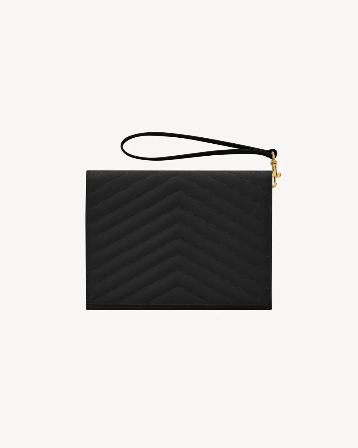 Saint Laurent Pouches-CASSANDRE MATELASSÉ FLAP POUCH in grain de poudre leather BLACK