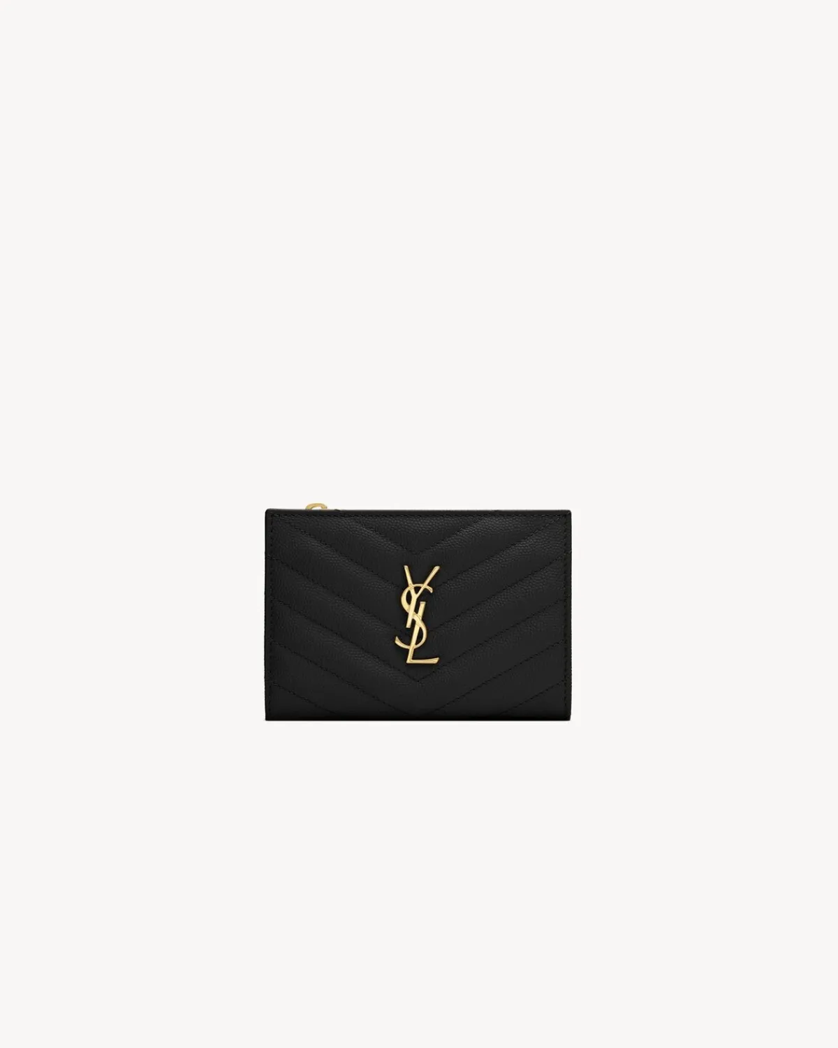 Saint Laurent Wallets-CASSANDRE MATELASSÉ Fragments bi-fold wallet in grain de poudre leather BLACK