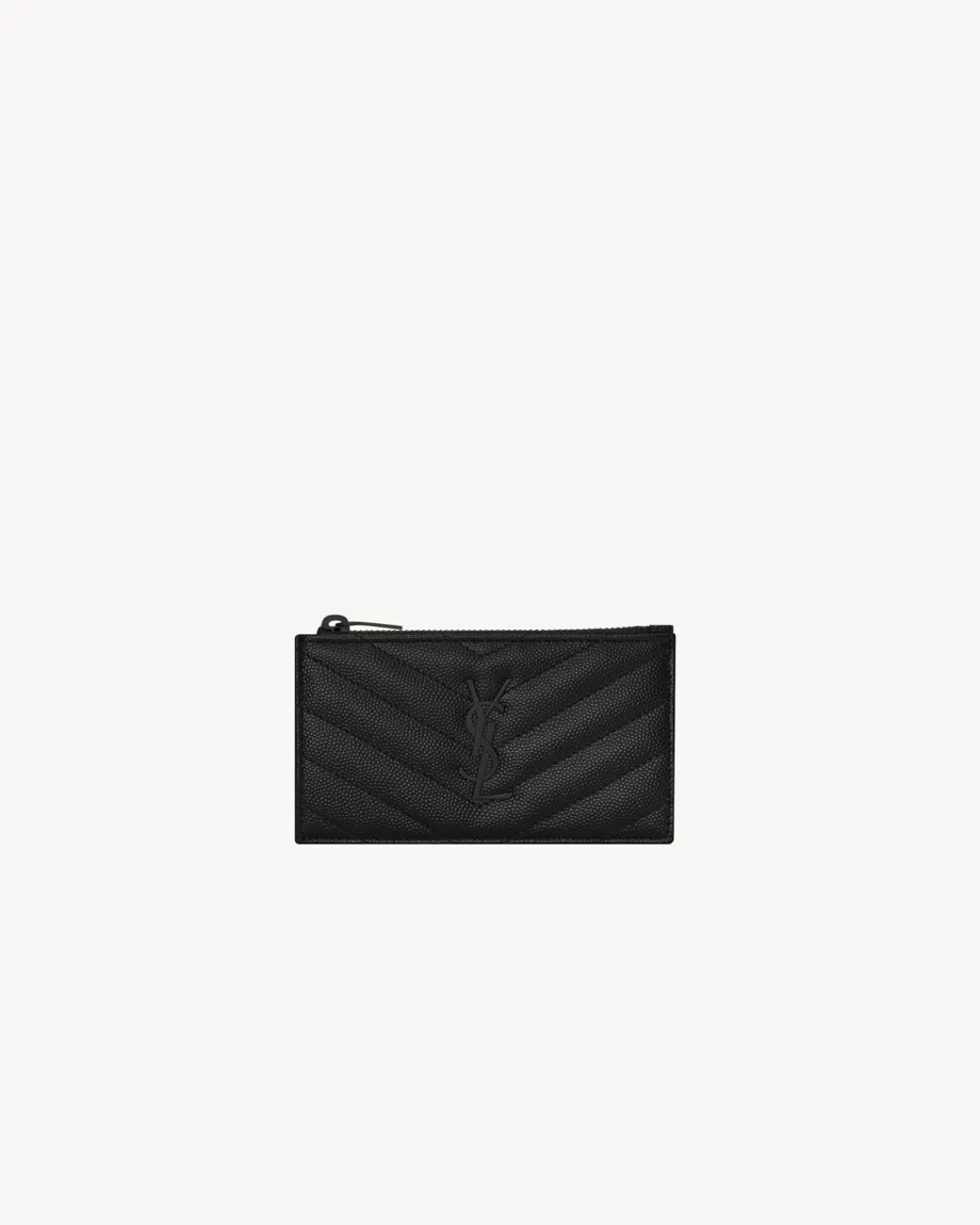 Saint Laurent Card Cases-CASSANDRE MATELASSÉ FRAGMENTS CARD CASE IN GRAIN DE POUDRE LEATHER BLACK