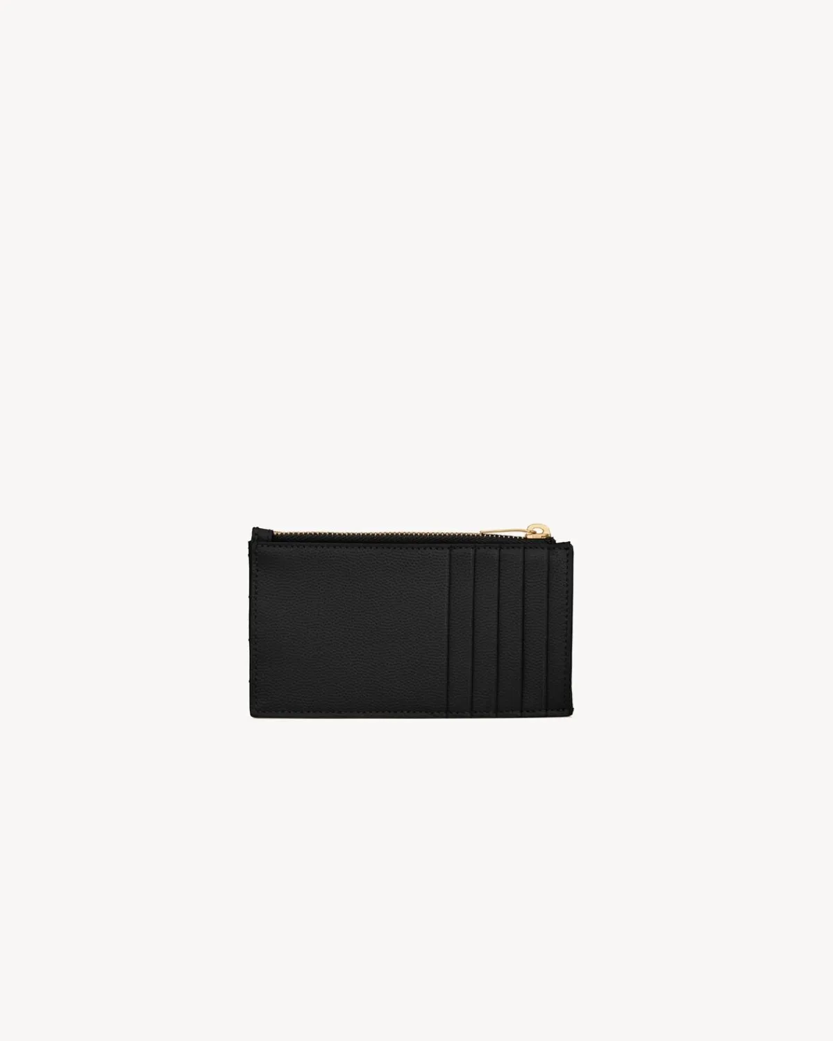 Saint Laurent Card Cases-CASSANDRE MATELASSÉ FRAGMENTS CARD CASE IN GRAIN DE POUDRE LEATHER BLACK