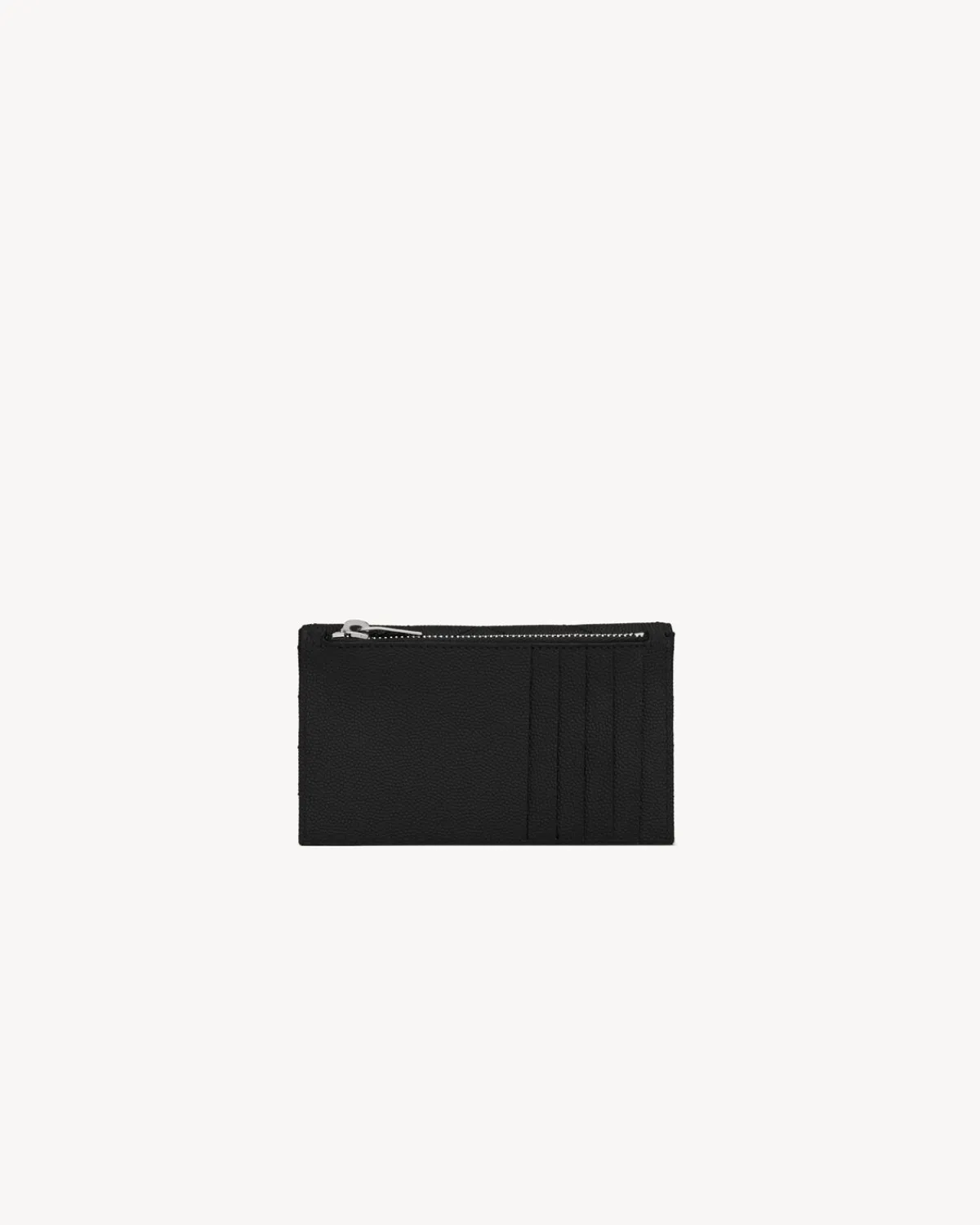 Saint Laurent Card Cases-CASSANDRE MATELASSÉ FRAGMENTS FLAP CARD CASE IN GRAIN DE POUDRE LEATHER BLACK