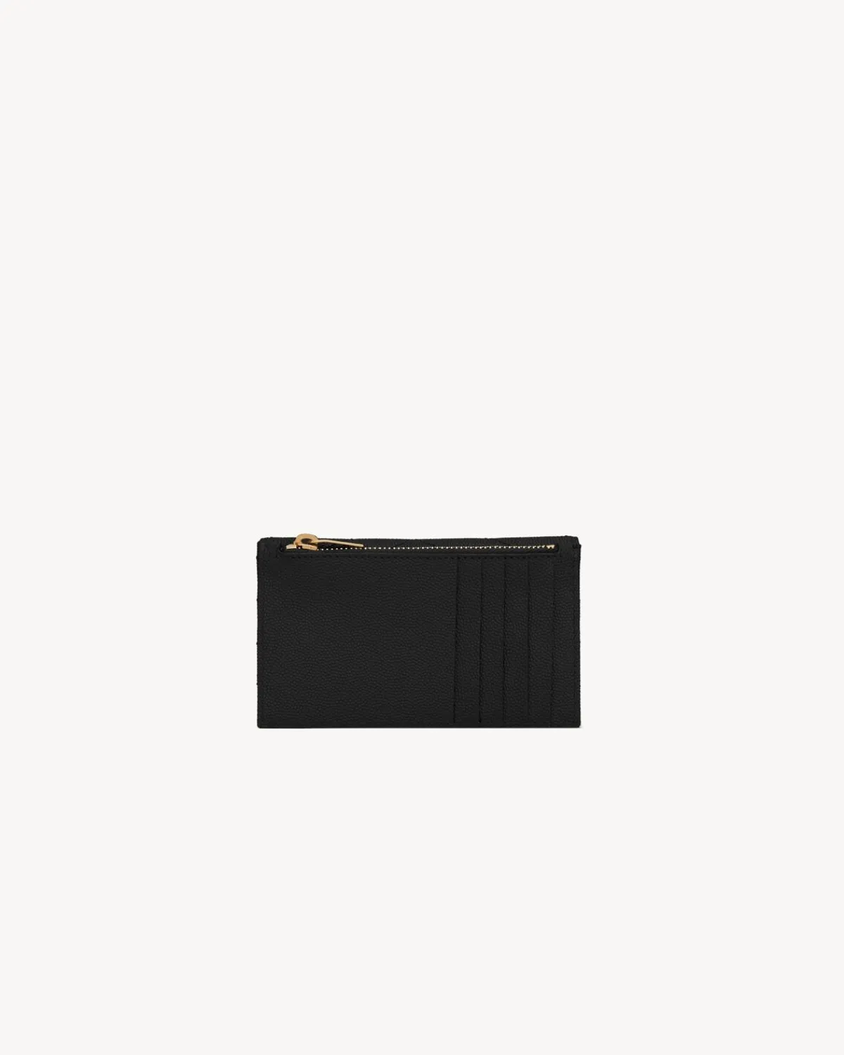 Saint Laurent Card Cases-CASSANDRE MATELASSÉ FRAGMENTS FLAP CARD CASE IN GRAIN DE POUDRE LEATHER BLACK