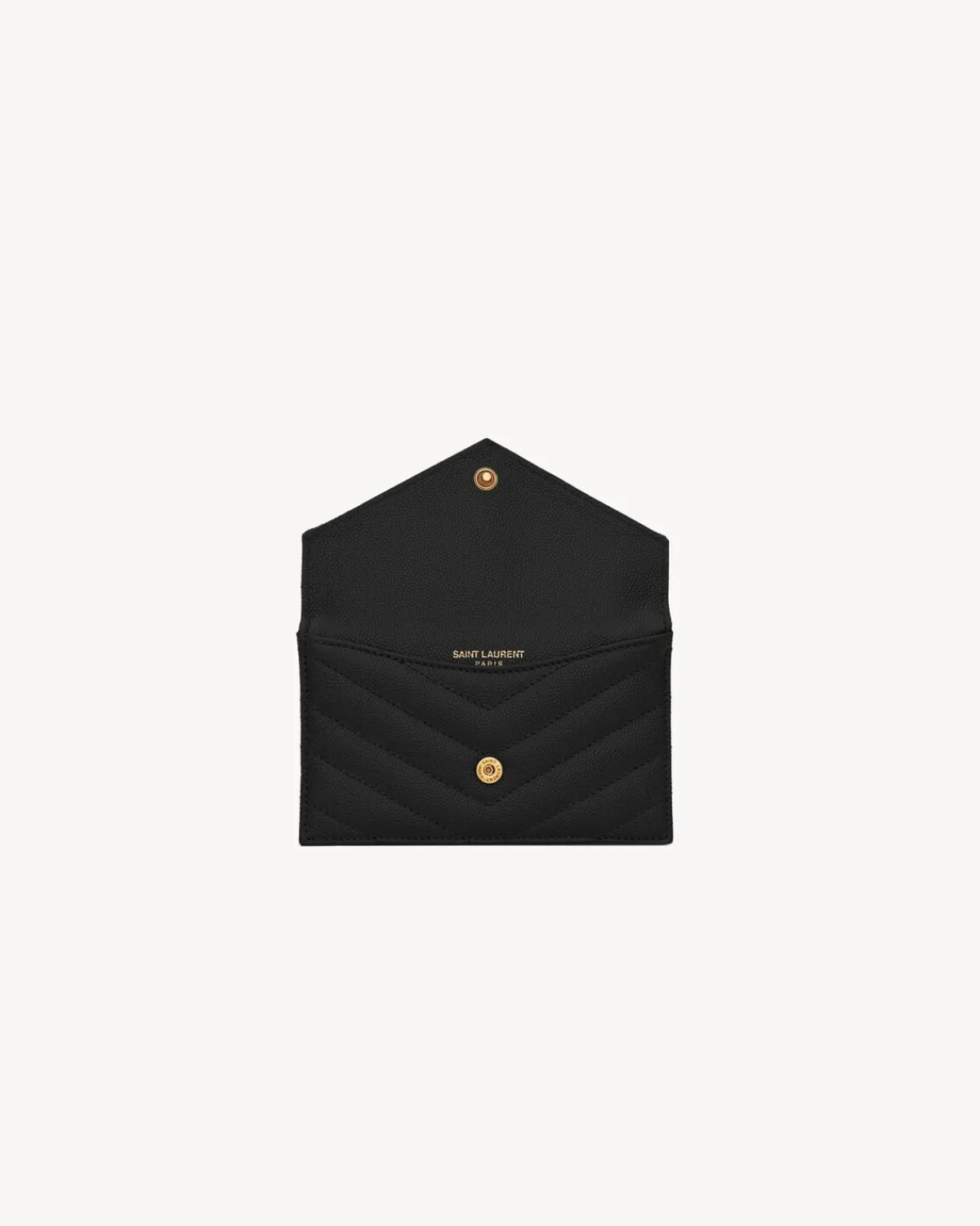 Saint Laurent Card Cases-CASSANDRE MATELASSÉ FRAGMENTS FLAP CARD CASE IN GRAIN DE POUDRE LEATHER BLACK
