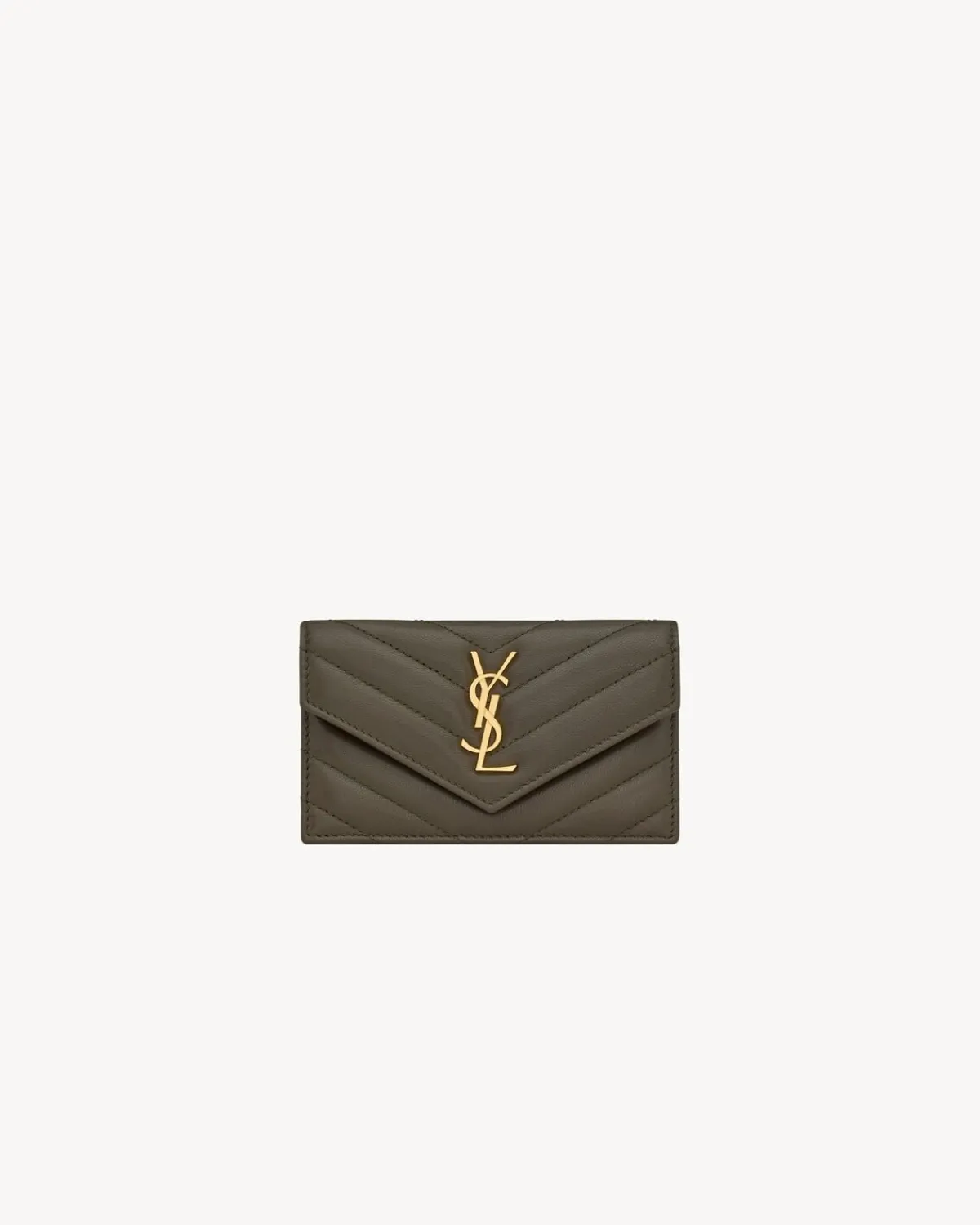 Saint Laurent Card Cases-CASSANDRE MATELASSÉ FRAGMENTS FLAP CARD CASE IN LAMBSKIN LIGHTMUSK