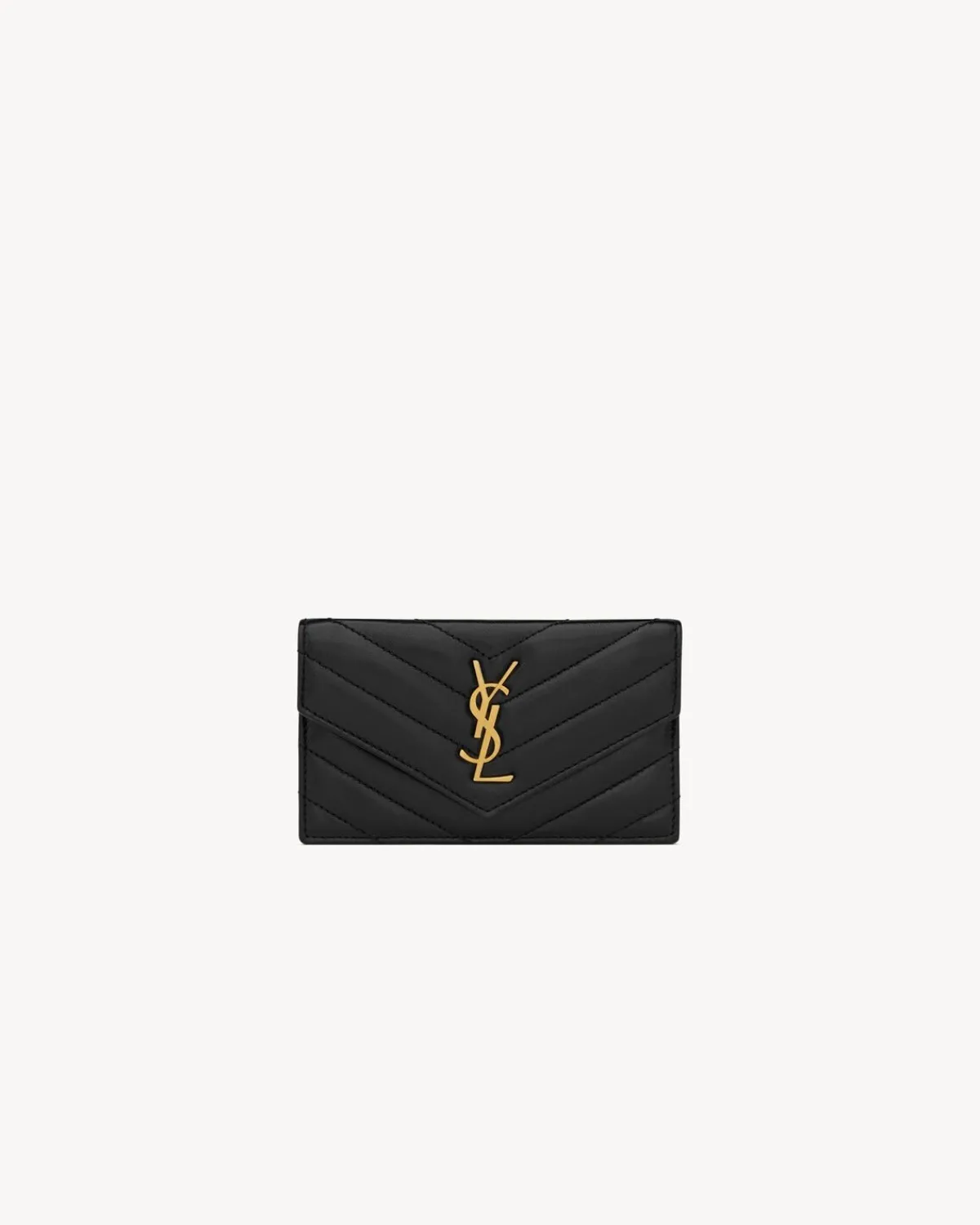 Saint Laurent Card Cases-CASSANDRE MATELASSÉ FRAGMENTS FLAP CARD CASE IN LAMBSKIN BLACK