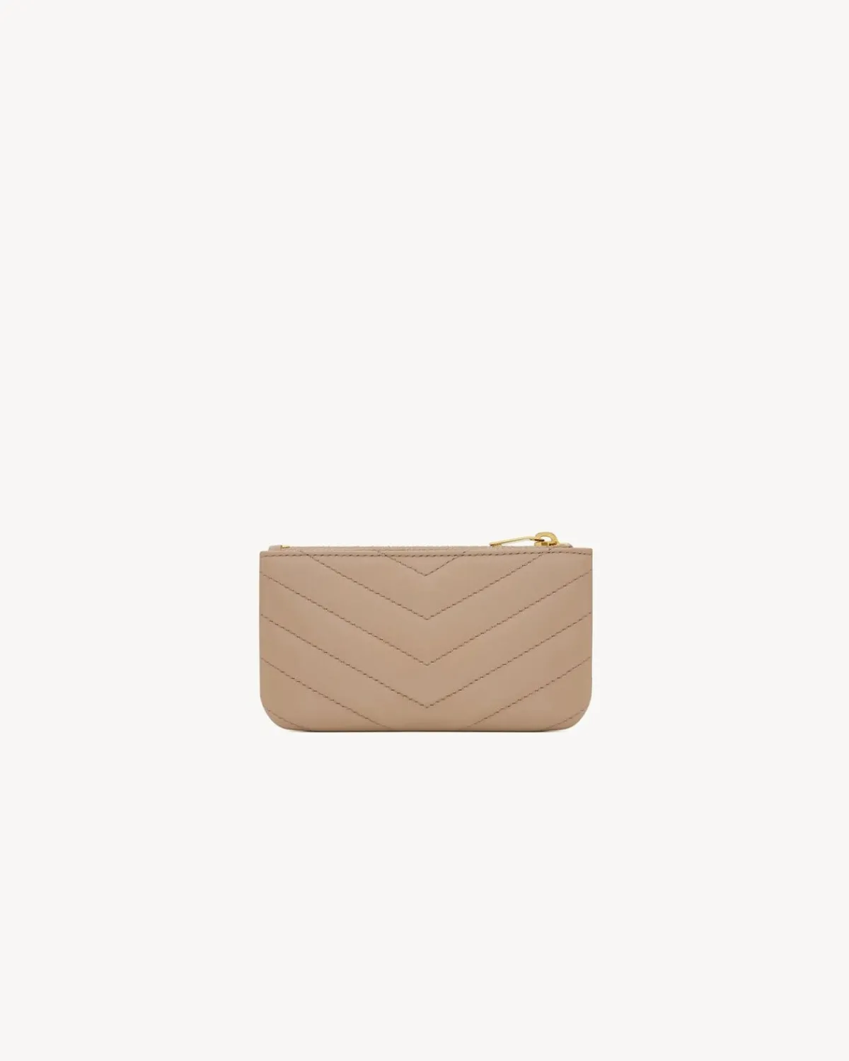 Saint Laurent Cases And Holders-CASSANDRE MATELASSÉ key pouch in smooth leather DARKBEIGE