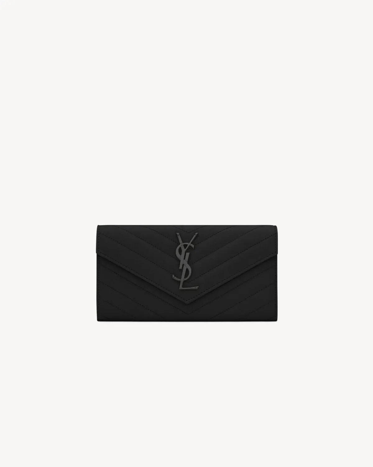Saint Laurent Wallets-CASSANDRE MATELASSÉ large flap wallet in grain de poudre leather BLACK