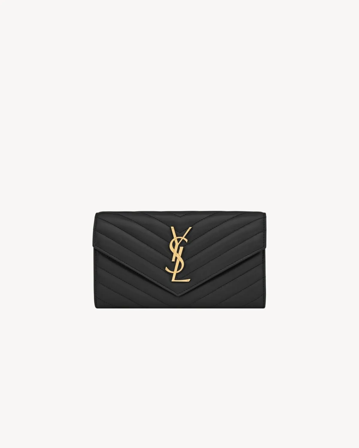 Saint Laurent Wallets-CASSANDRE MATELASSÉ large flap wallet in lambskin BLACK