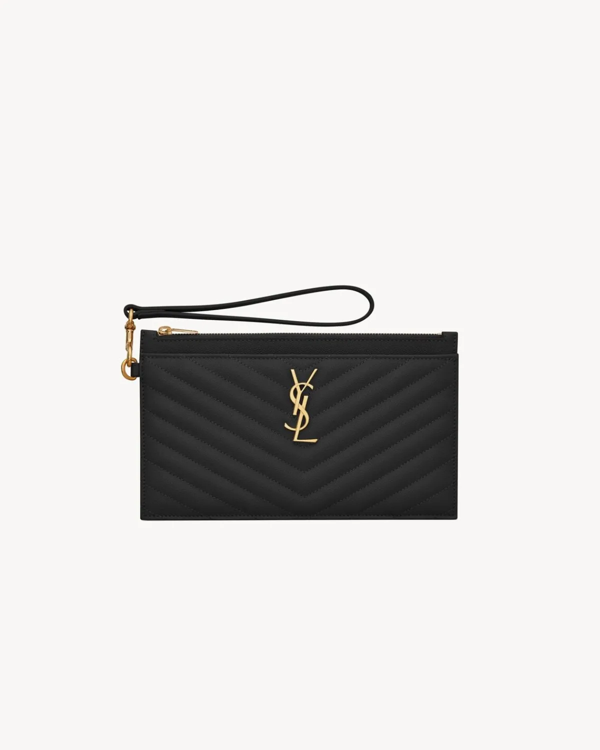 Saint Laurent Pouches-CASSANDRE MATELASSÉ Large pouch in grain de poudre leather BLACK