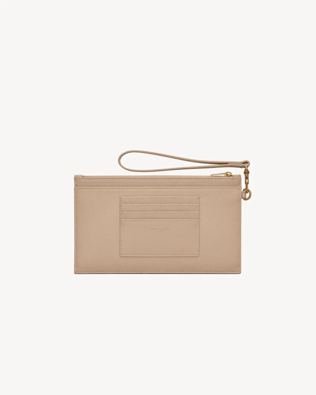 Saint Laurent Pouches-CASSANDRE MATELASSÉ Large pouch in grain de poudre leather DARKBEIGE