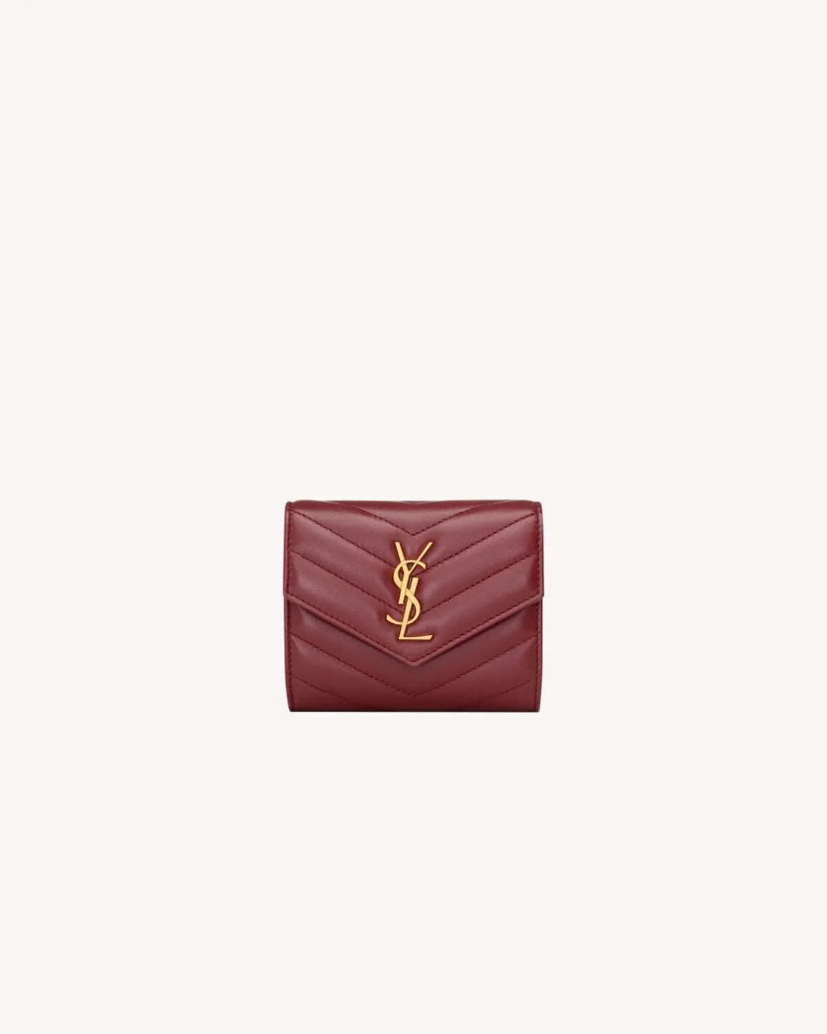 Saint Laurent Wallets-CASSANDRE MATELASSÉ multi-fold wallet in lambskin ROUGEMERLOT