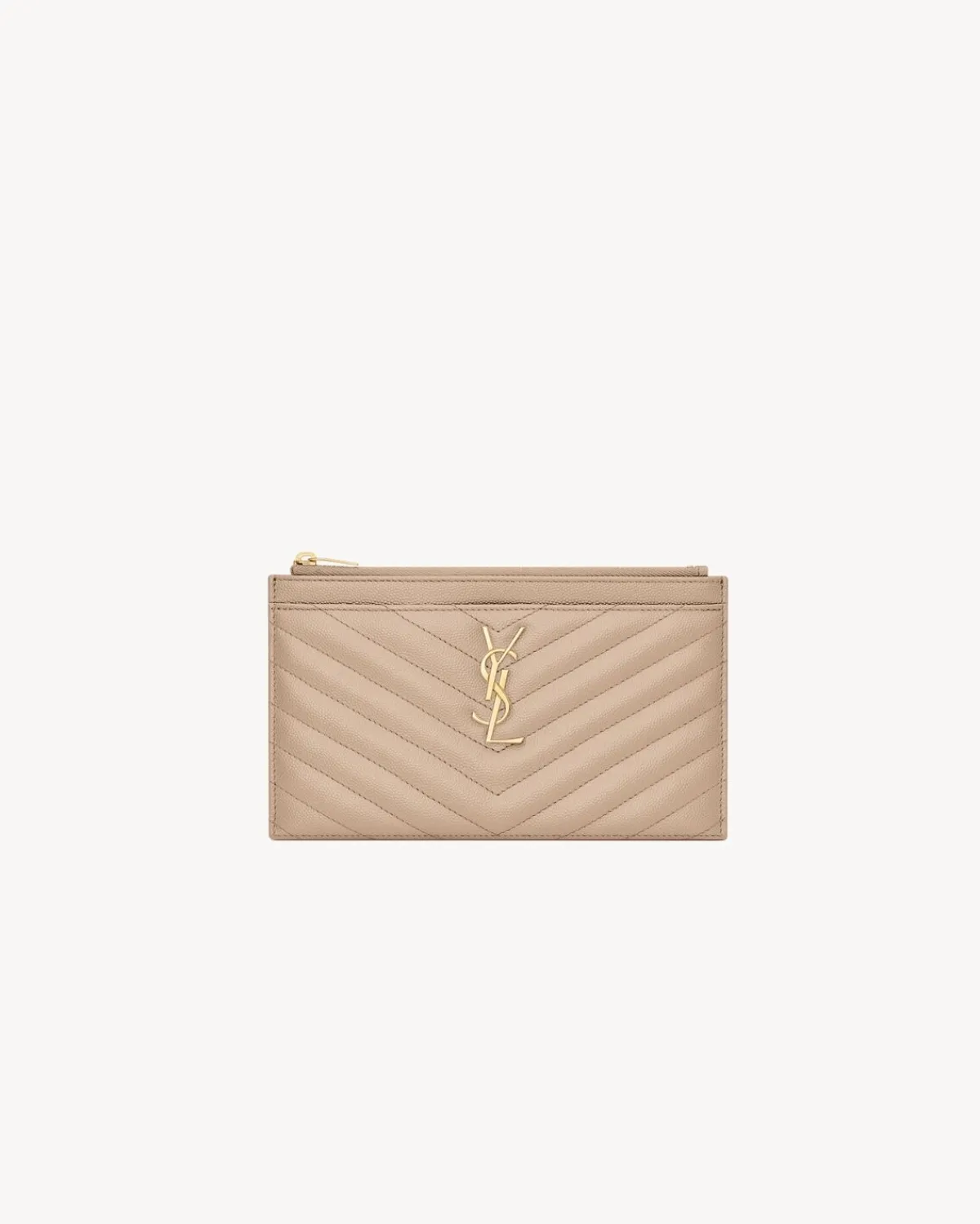 Saint Laurent Pouches-CASSANDRE MATELASSÉ pouch in grain de poudre leather DARKBEIGE