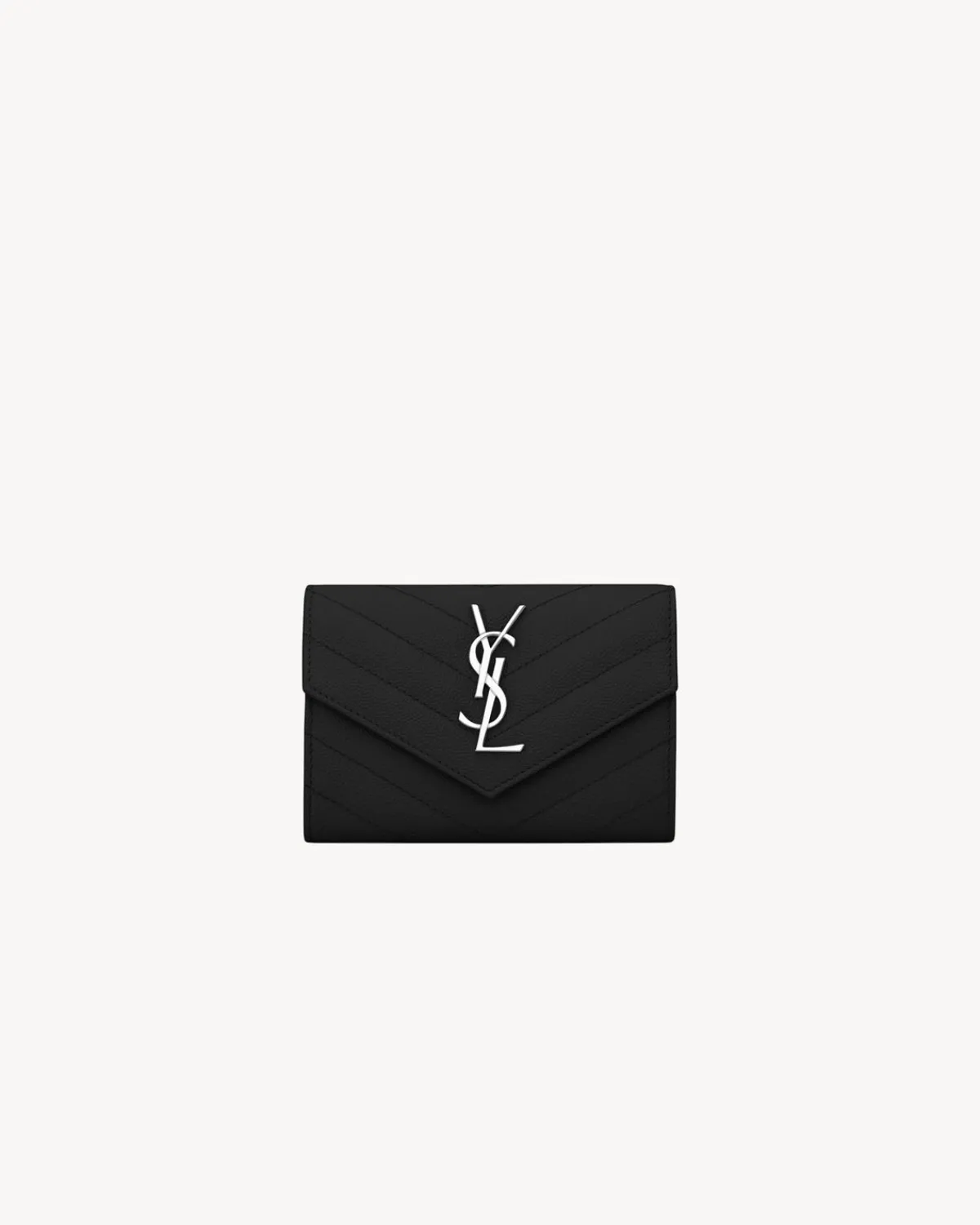 Saint Laurent Wallets-CASSANDRE MATELASSÉ small envelope wallet in grain de poudre leather NOIR