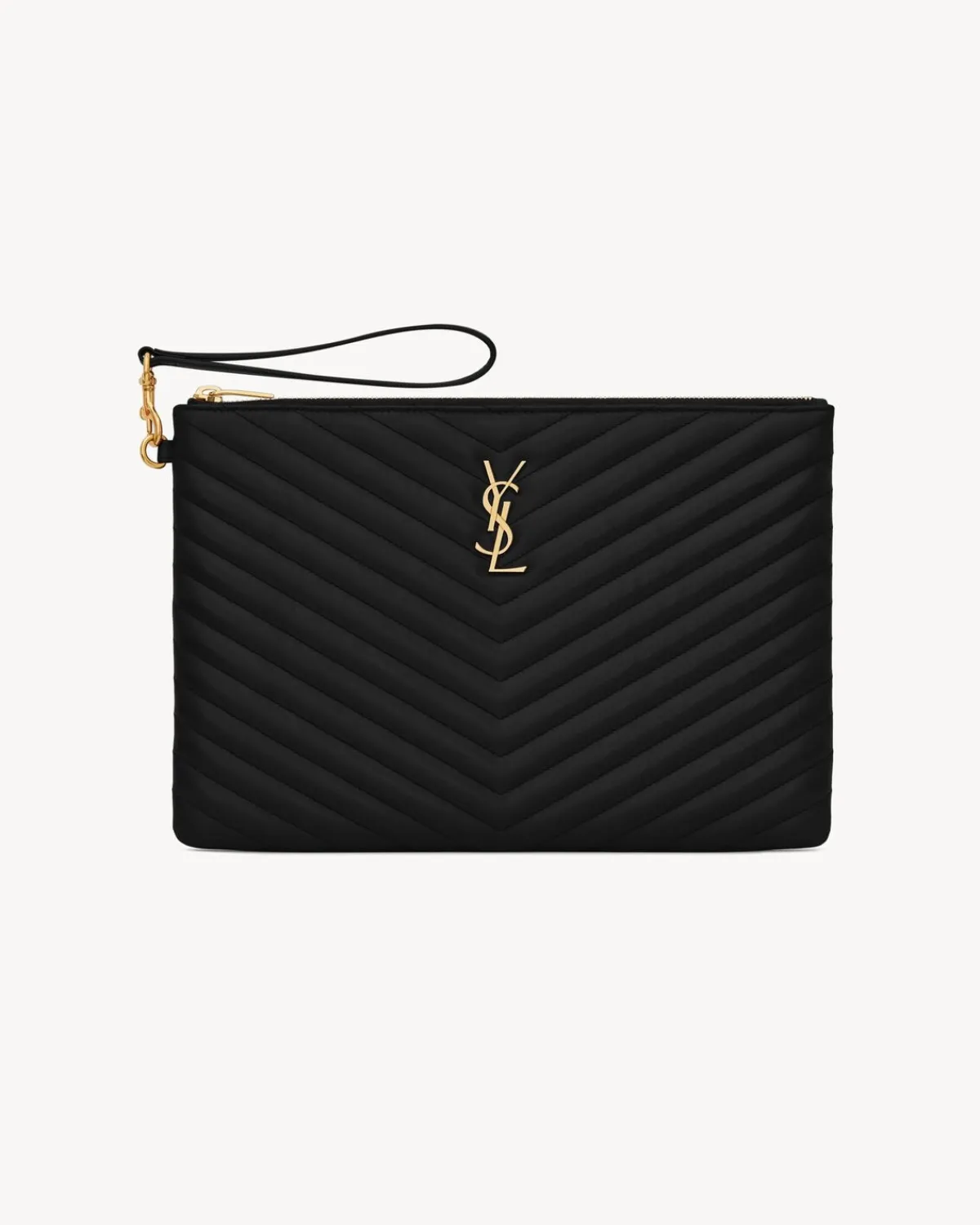 Saint Laurent Pouches-CASSANDRE MATELASSÉ tablet pouch in leather BLACK