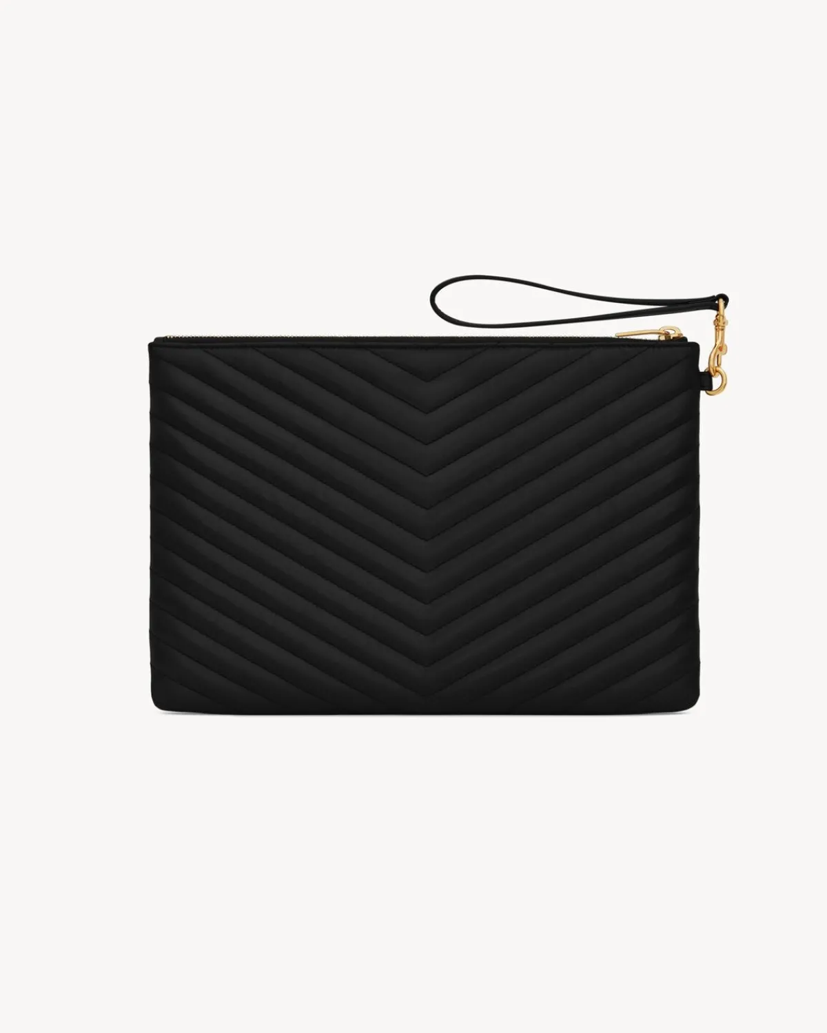 Saint Laurent Pouches-CASSANDRE MATELASSÉ tablet pouch in leather BLACK