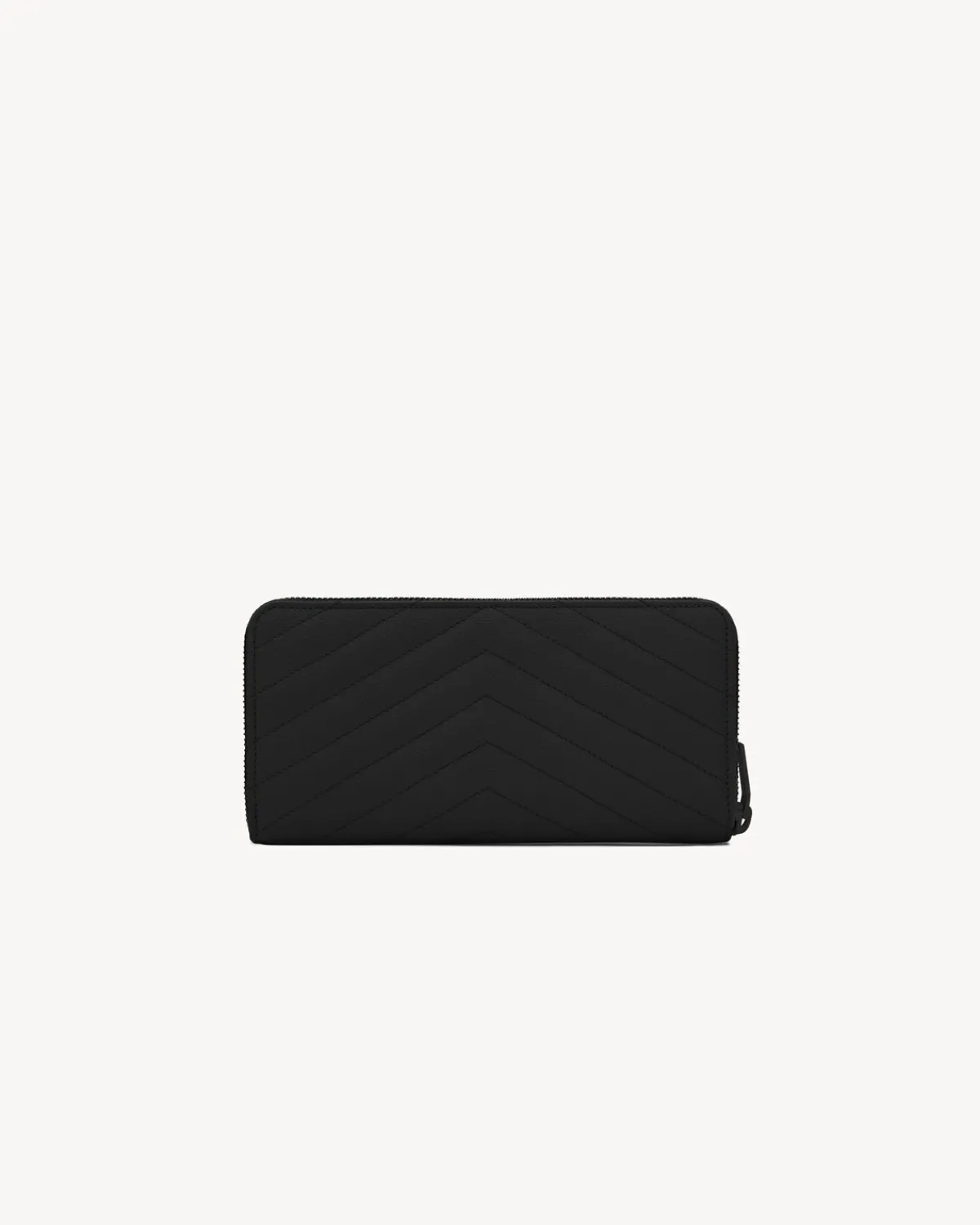 Saint Laurent Wallets-CASSANDRE MATELASSÉ ZIP AROUND WALLET IN GRAIN DE POUDRE LEATHER BLACK