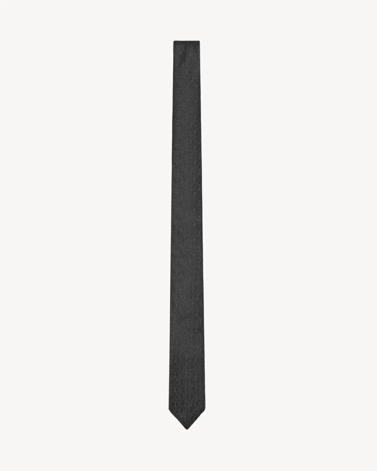 Saint Laurent Other Accessories-CASSANDRE narrow tie in silk jacquard BLACK