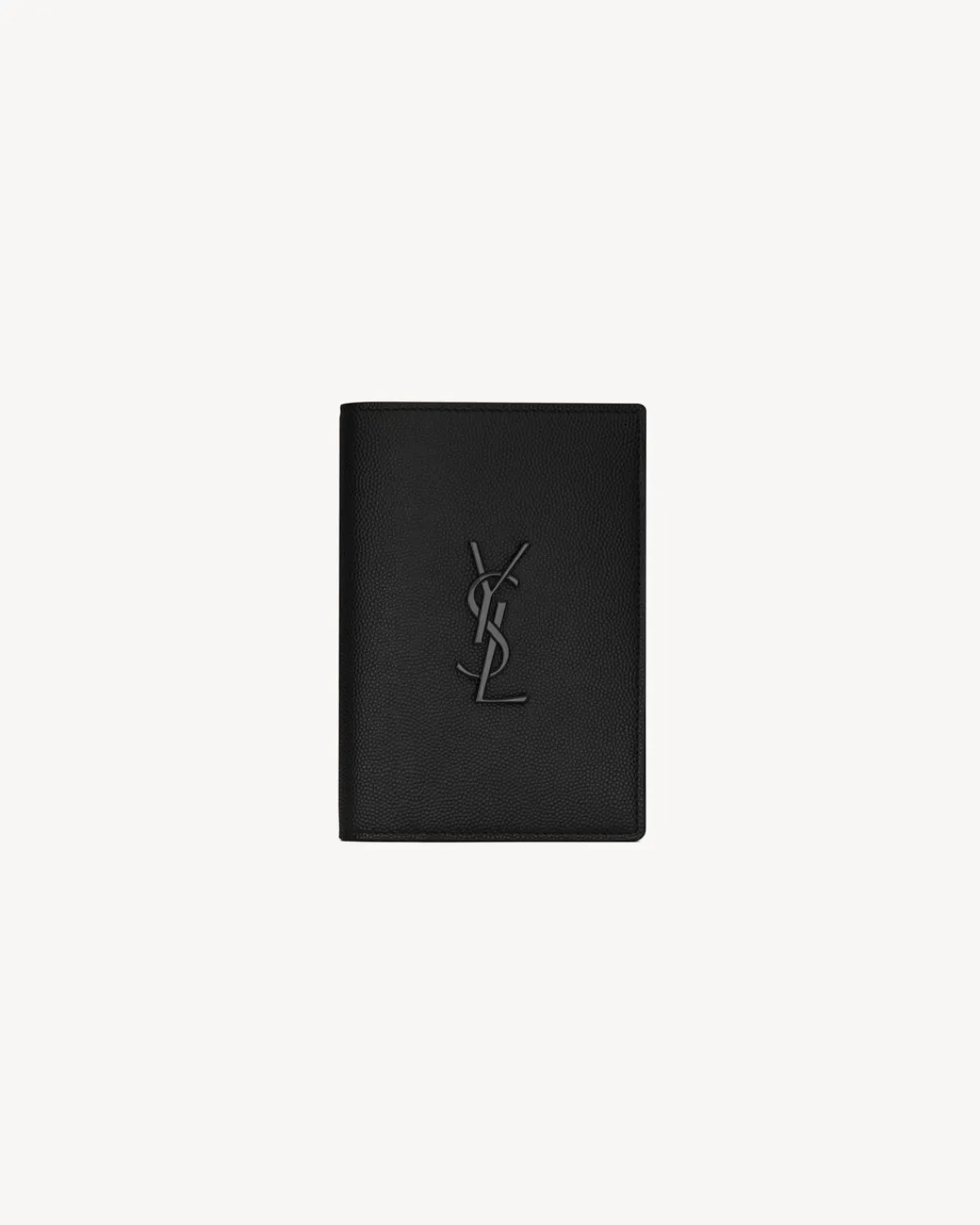 Saint Laurent Cases And Holders-CASSANDRE passport case in grain de poudre leather BLACK