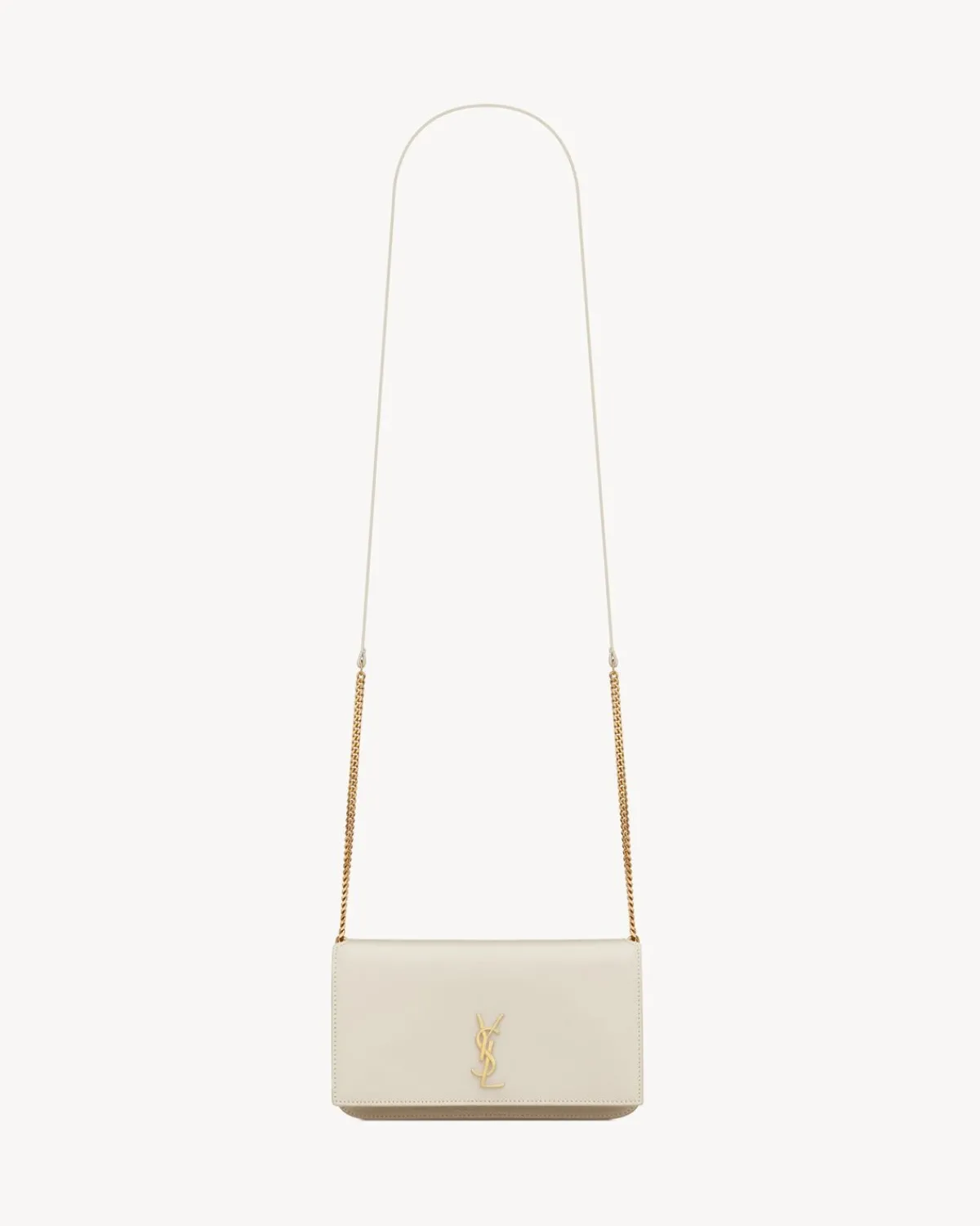 Saint Laurent Crossbody Bags | Wallets-CASSANDRE phone holder in smooth leather BLANCVINTAGE