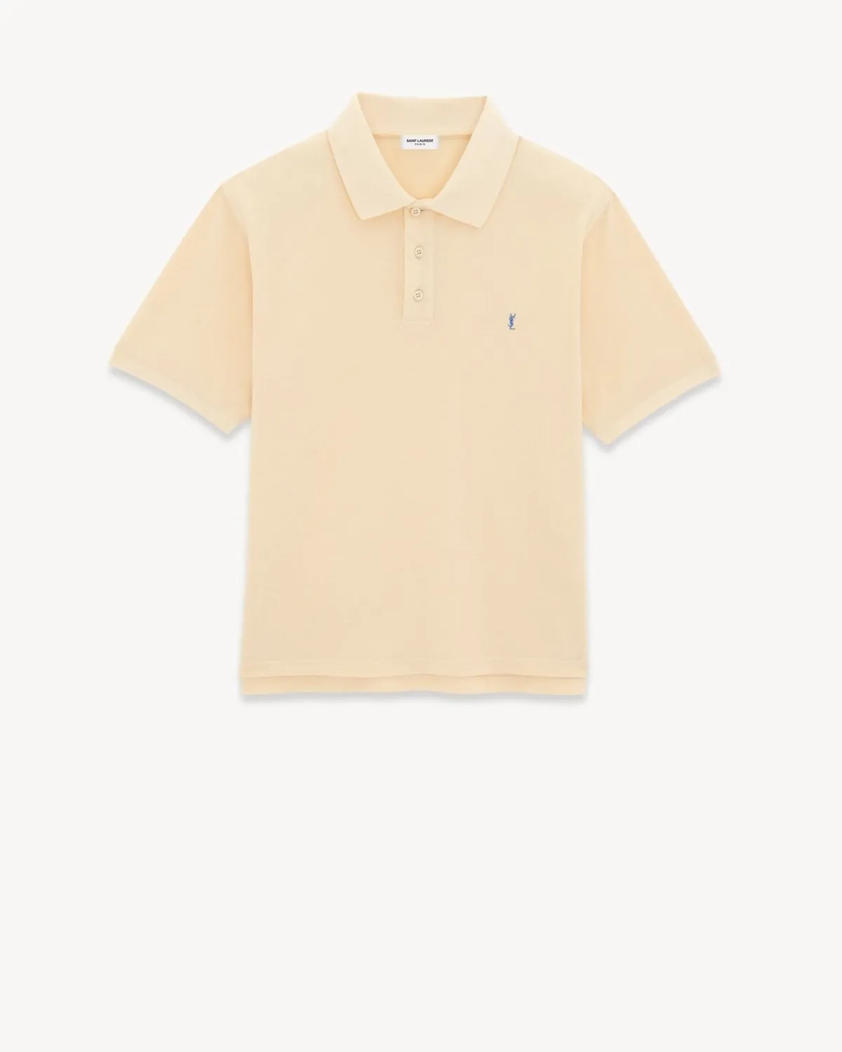 Saint Laurent Jersey-Cassandre Polo Shirt in Cotton Piqué YELLOWANDBLUE