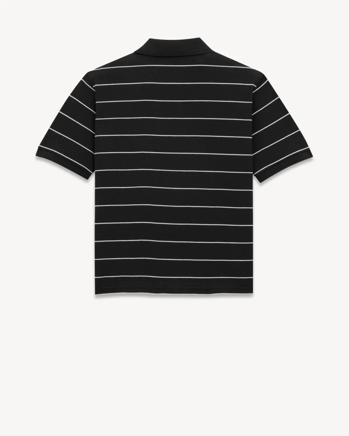 Saint Laurent Jersey-CASSANDRE POLO SHIRT IN STRIPED PIQUÉ BLACKANDNATUREL