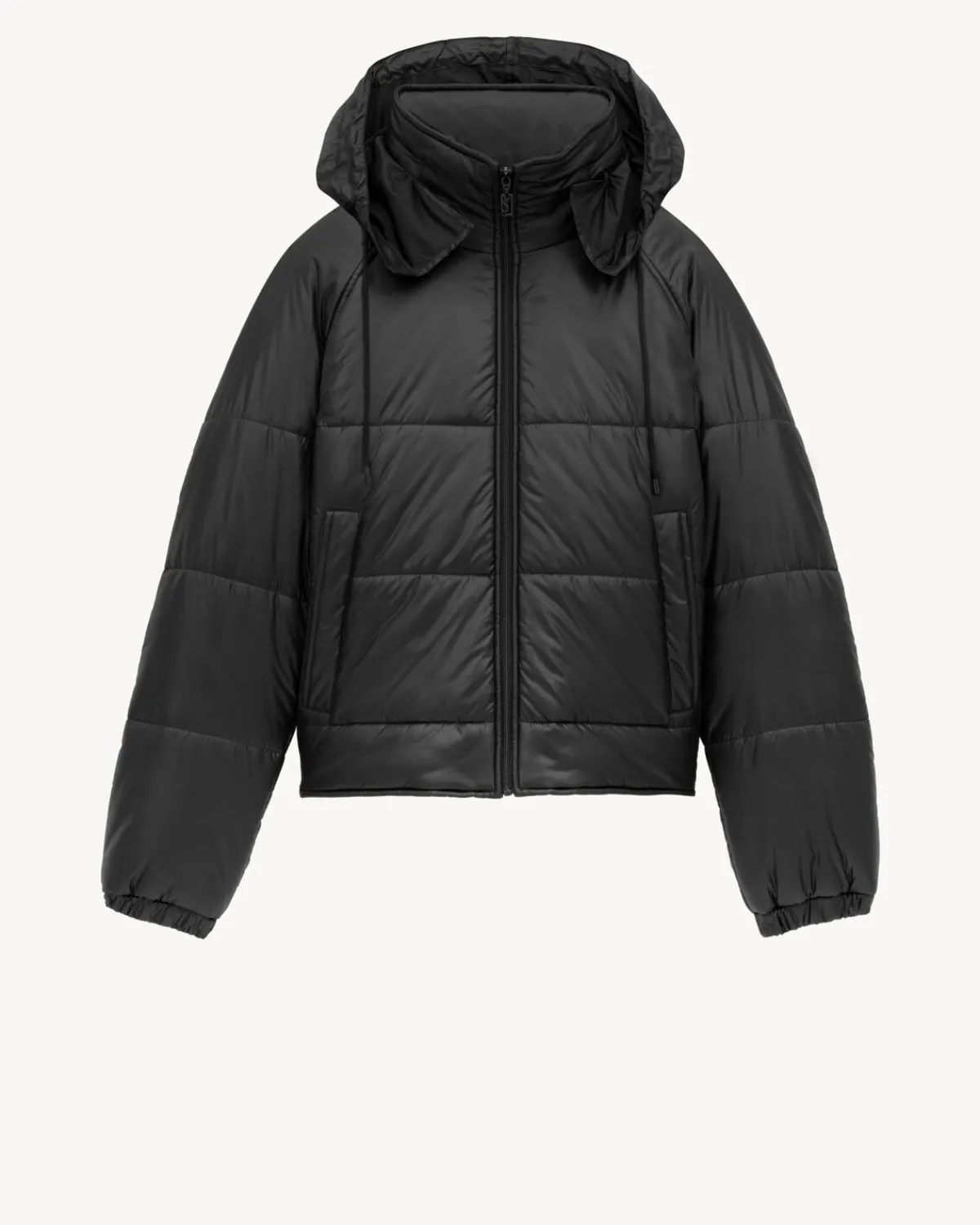 Saint Laurent Outerwear-CASSANDRE puffer jacket in nylon NOIR