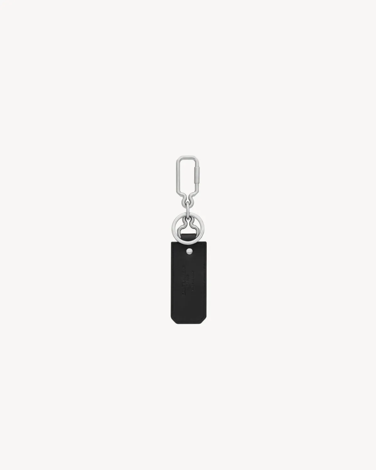 Saint Laurent Cases And Holders-CASSANDRE keyring in leather BLACK