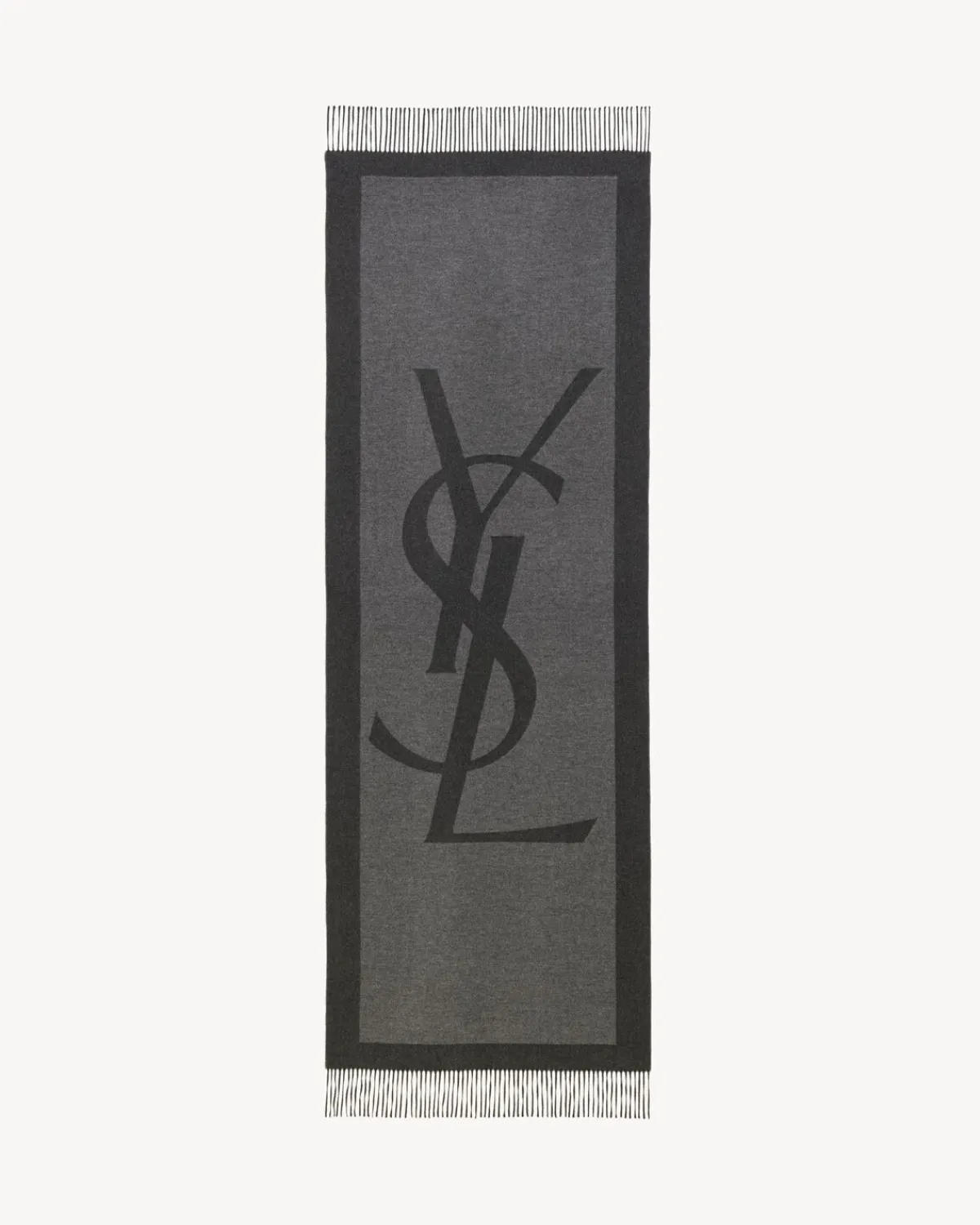 Saint Laurent Other Accessories-CASSANDRE scarf in silk jacquard GRAPHITEANDDARKGREY