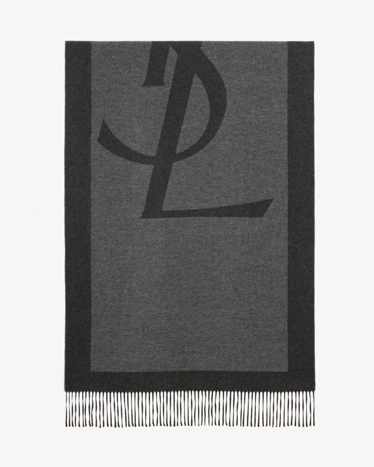 Saint Laurent Other Accessories-CASSANDRE scarf in silk jacquard GRAPHITEANDDARKGREY