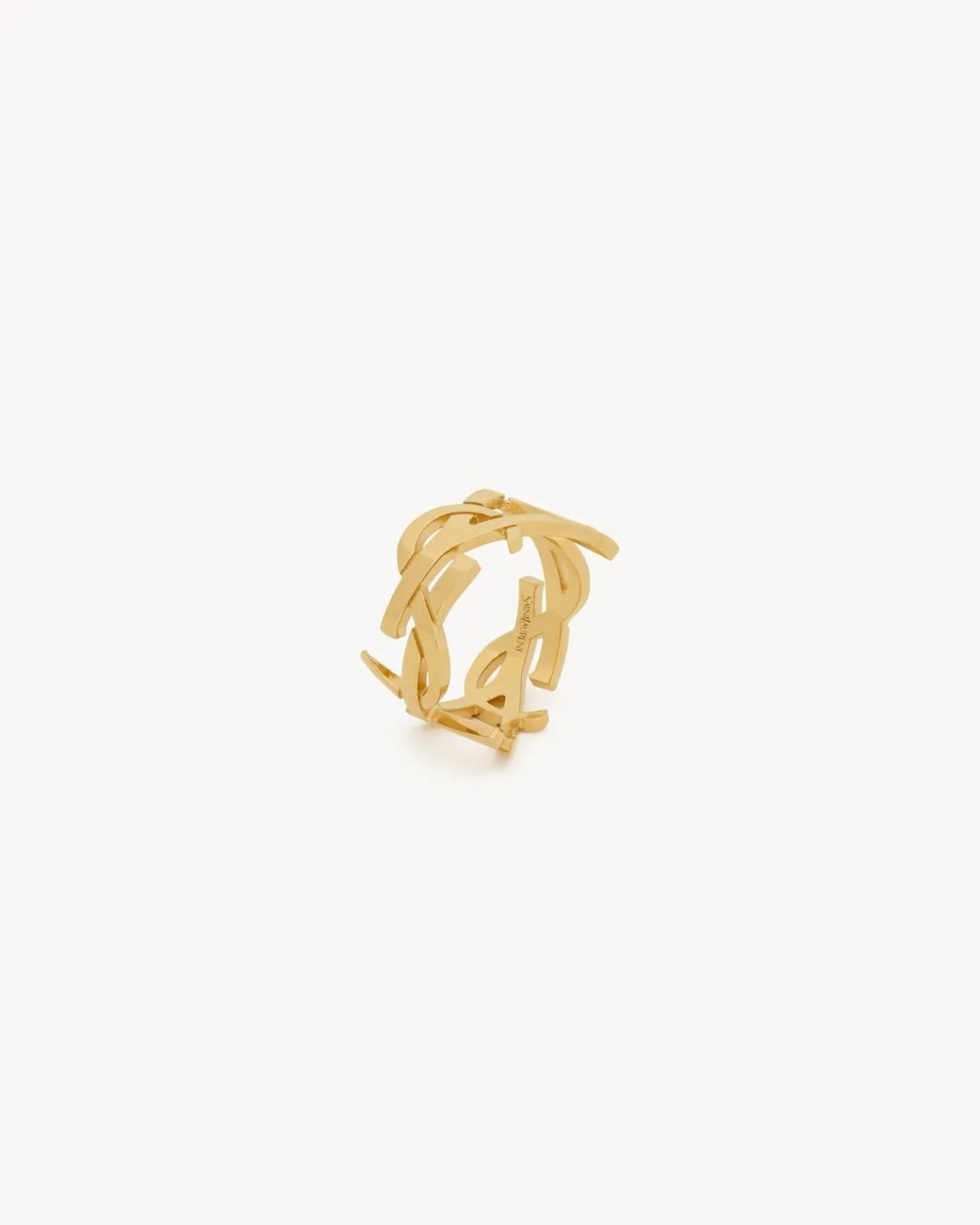 Saint Laurent Brooches And Rings-CASSANDRE scarf ring in metal GOLD