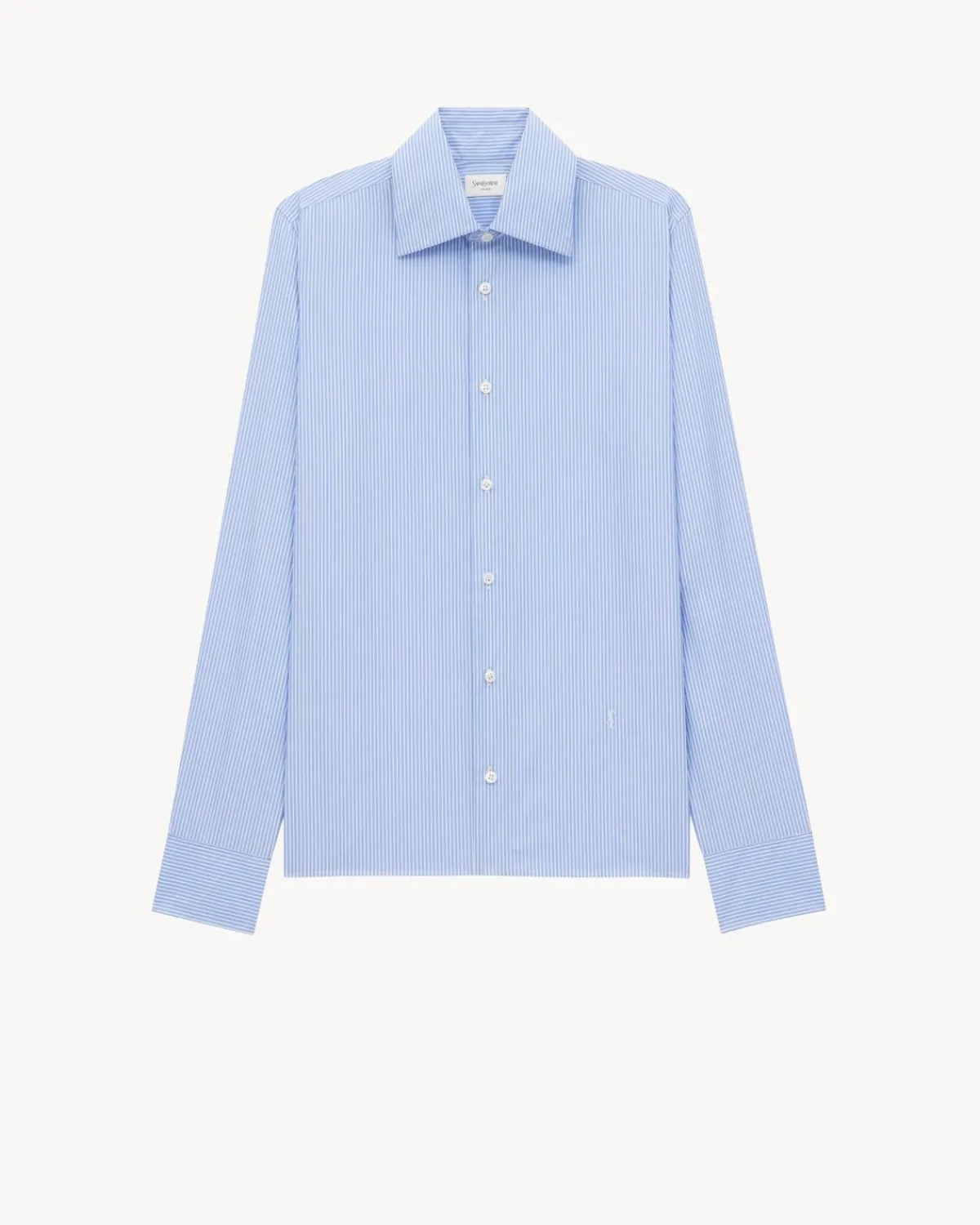 Saint Laurent Shirts And Tops-CASSANDRE shirt in striped cotton poplin BLEUETBLANC