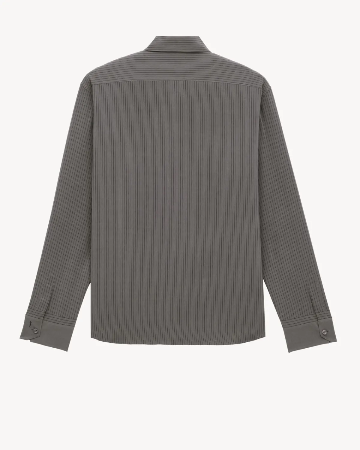 Saint Laurent Shirts-CASSANDRE shirt in striped silk ANTHRACITE